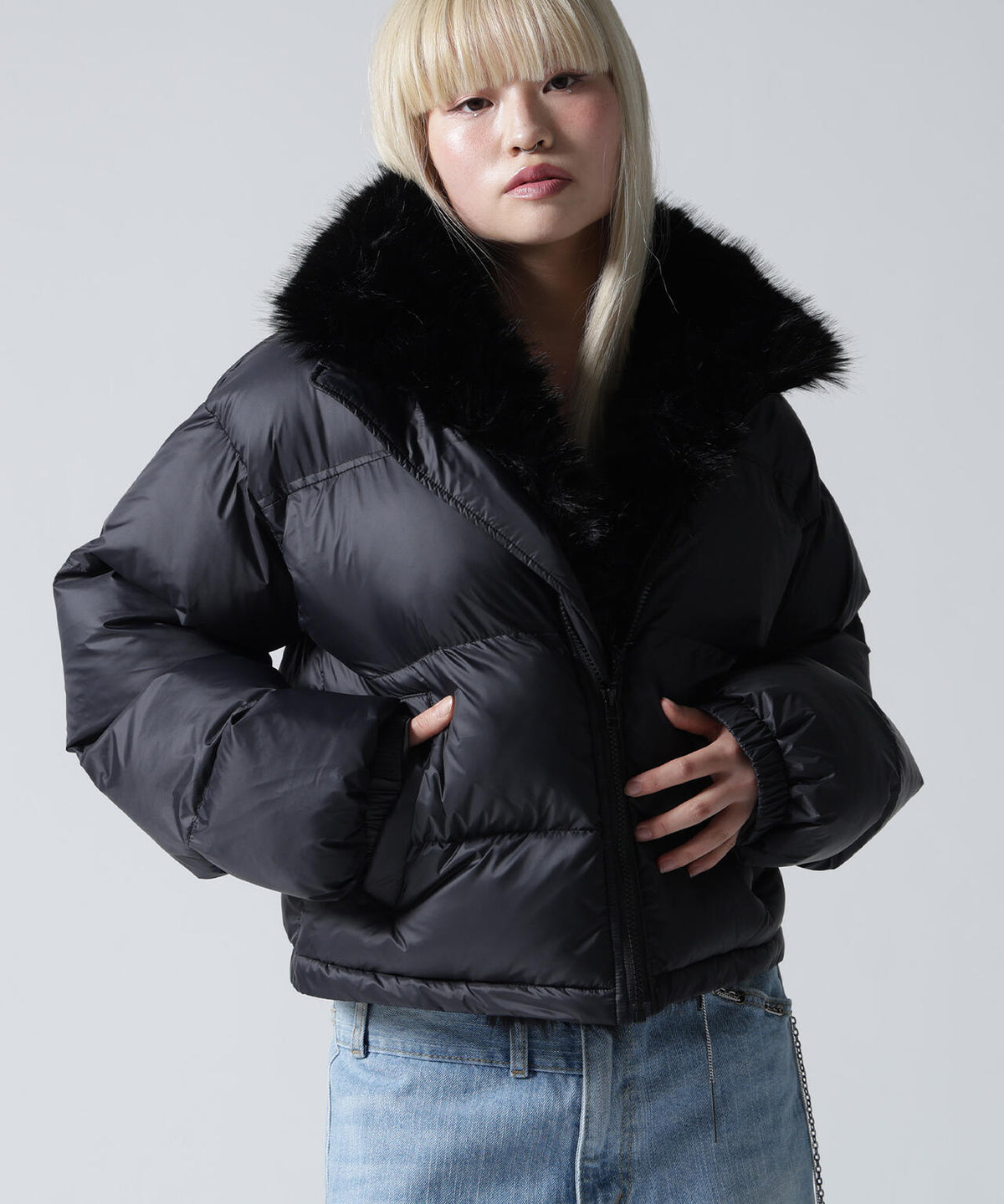 FR(13)NDS/フレンズ/WOMEN NYLON FUR STAND BLOUSON