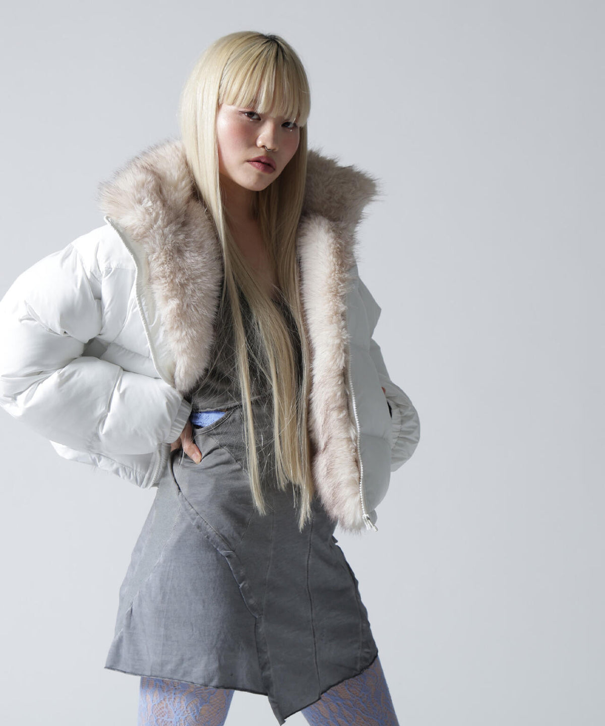 FR(13)NDS/フレンズ/WOMEN NYLON FUR STAND BLOUSON