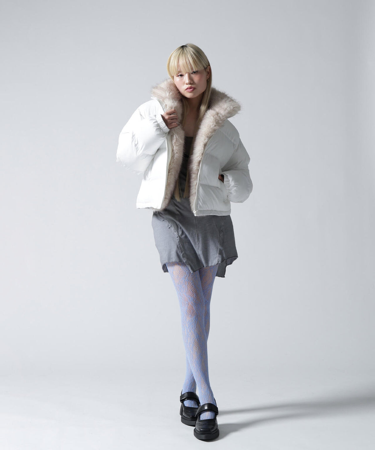 FR(13)NDS/フレンズ/WOMEN NYLON FUR STAND BLOUSON