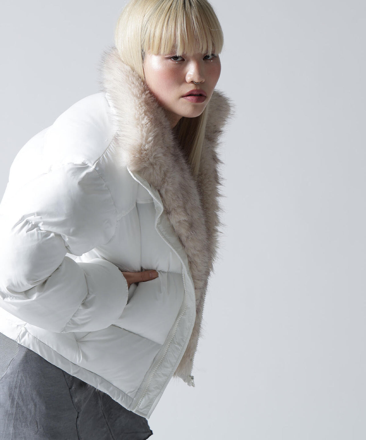 FR(13)NDS/フレンズ/WOMEN NYLON FUR STAND BLOUSON