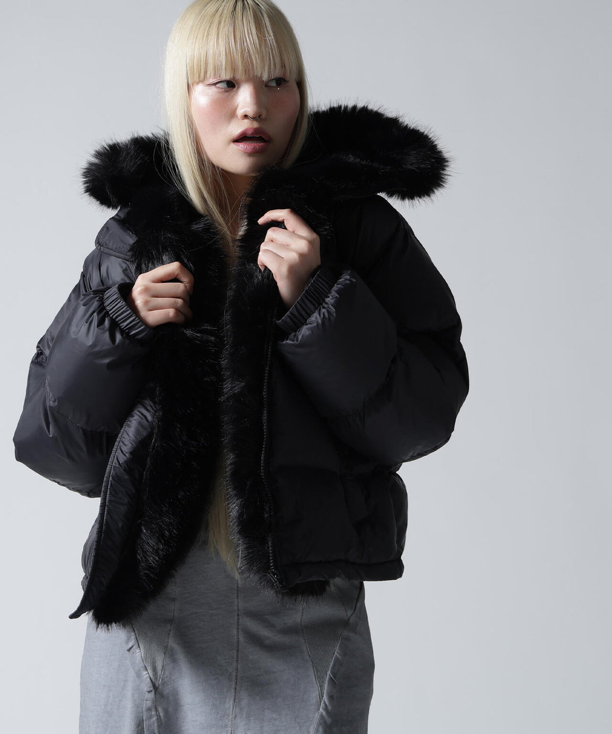 FR(13)NDS/フレンズ/WOMEN NYLON FUR HOOD BLOUSON