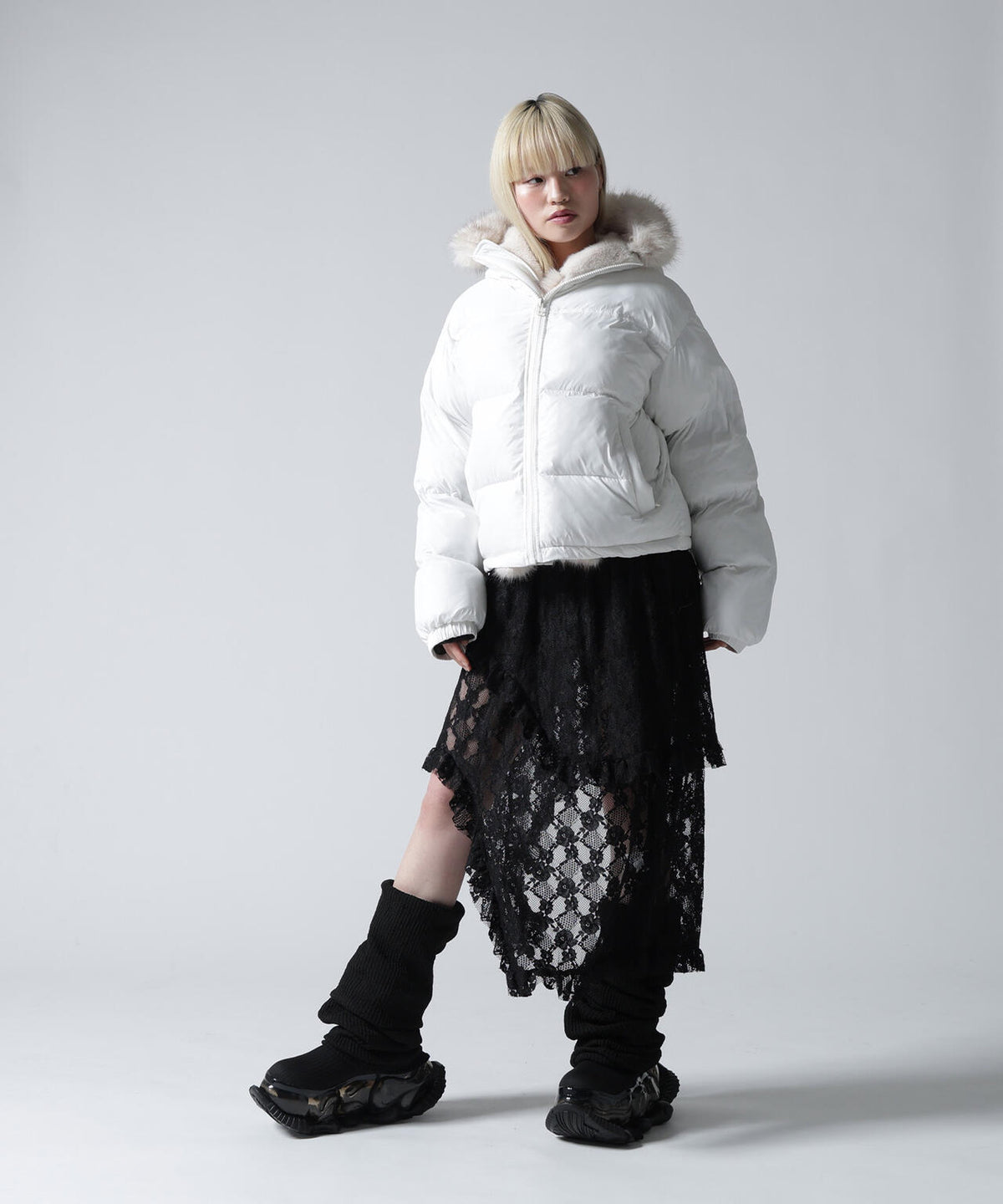 FR(13)NDS/フレンズ/WOMEN NYLON FUR HOOD BLOUSON