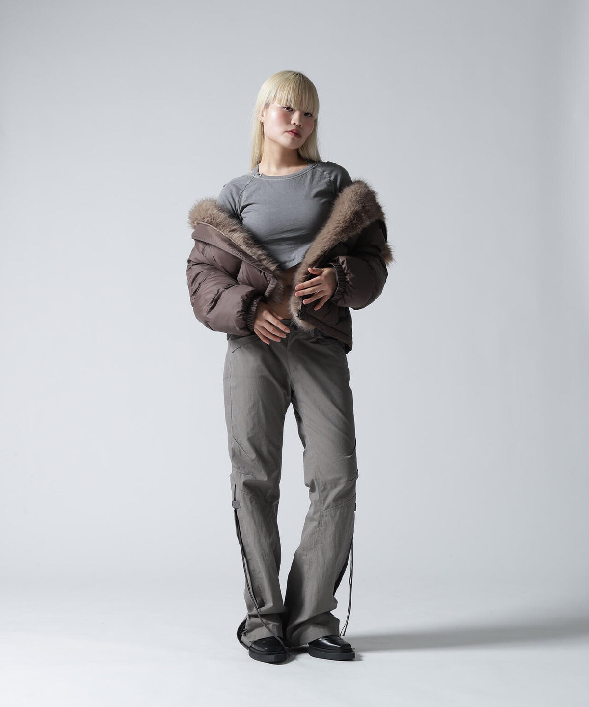FR(13)NDS/フレンズ/WOMEN NYLON FUR HOOD BLOUSON