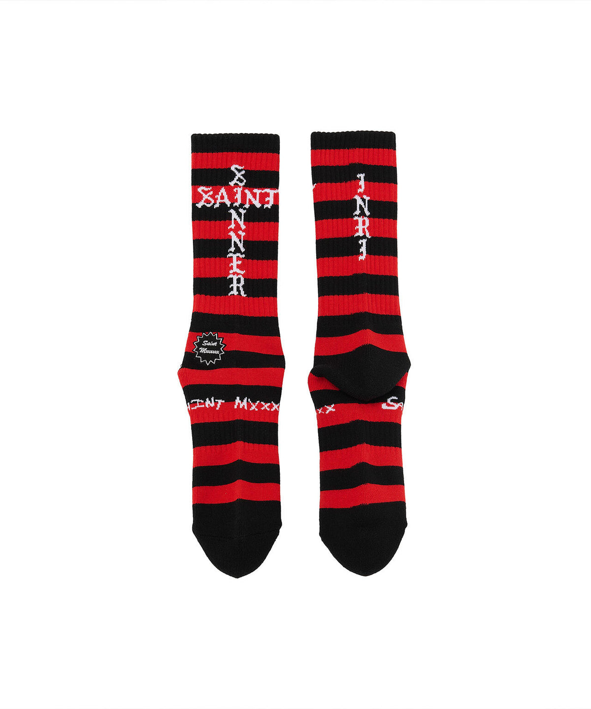 SAINT MICHAEL/セントマイケル/SOCKS/BORDER/BLACK+RED