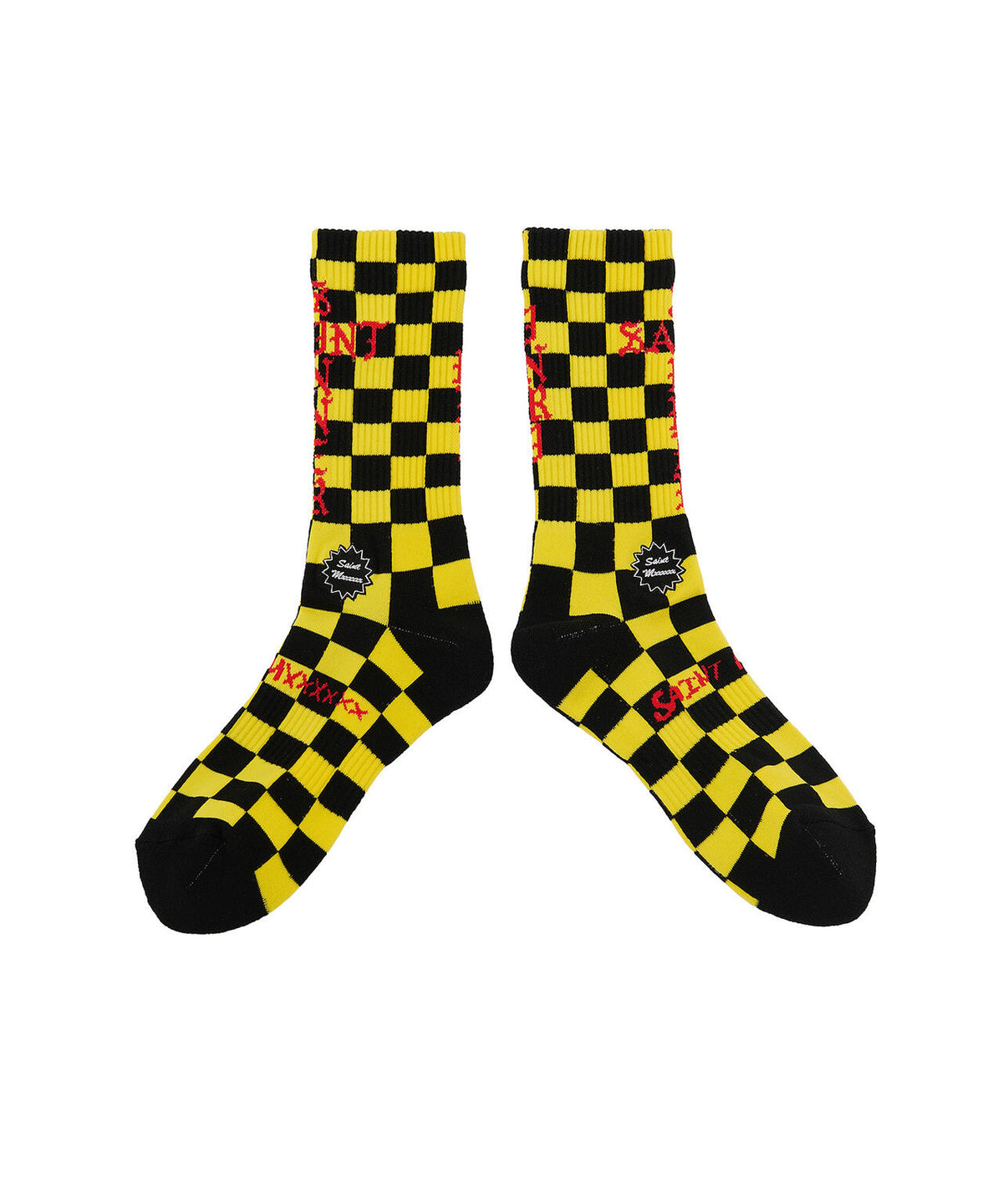 SAINT MICHAEL/セントマイケル/SOCKS/CHECK/BLACK+YELLOW