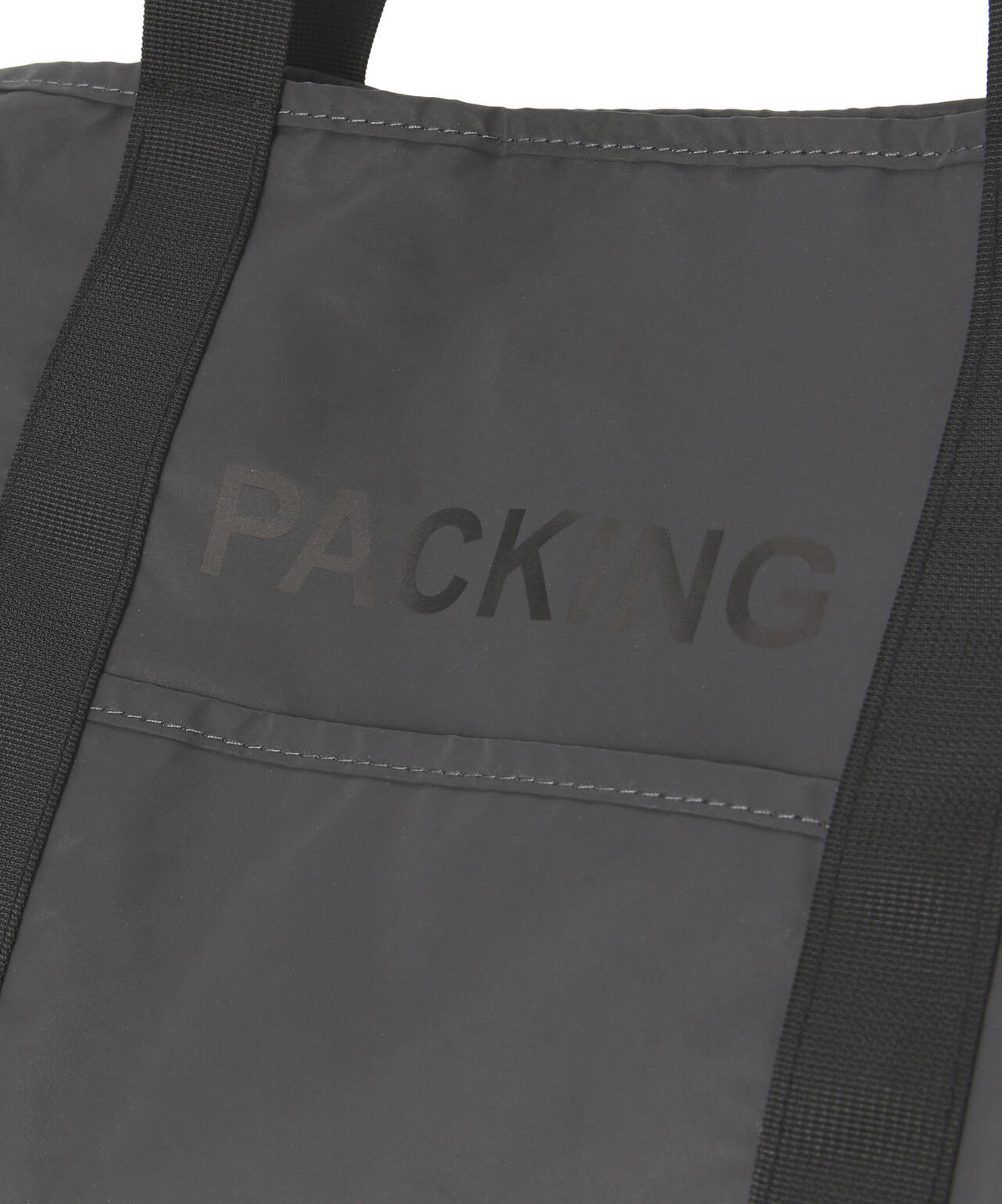 PACKING/パッキング/BLACK REFLECTIVE TOTE/リフレクティブトートバッグ