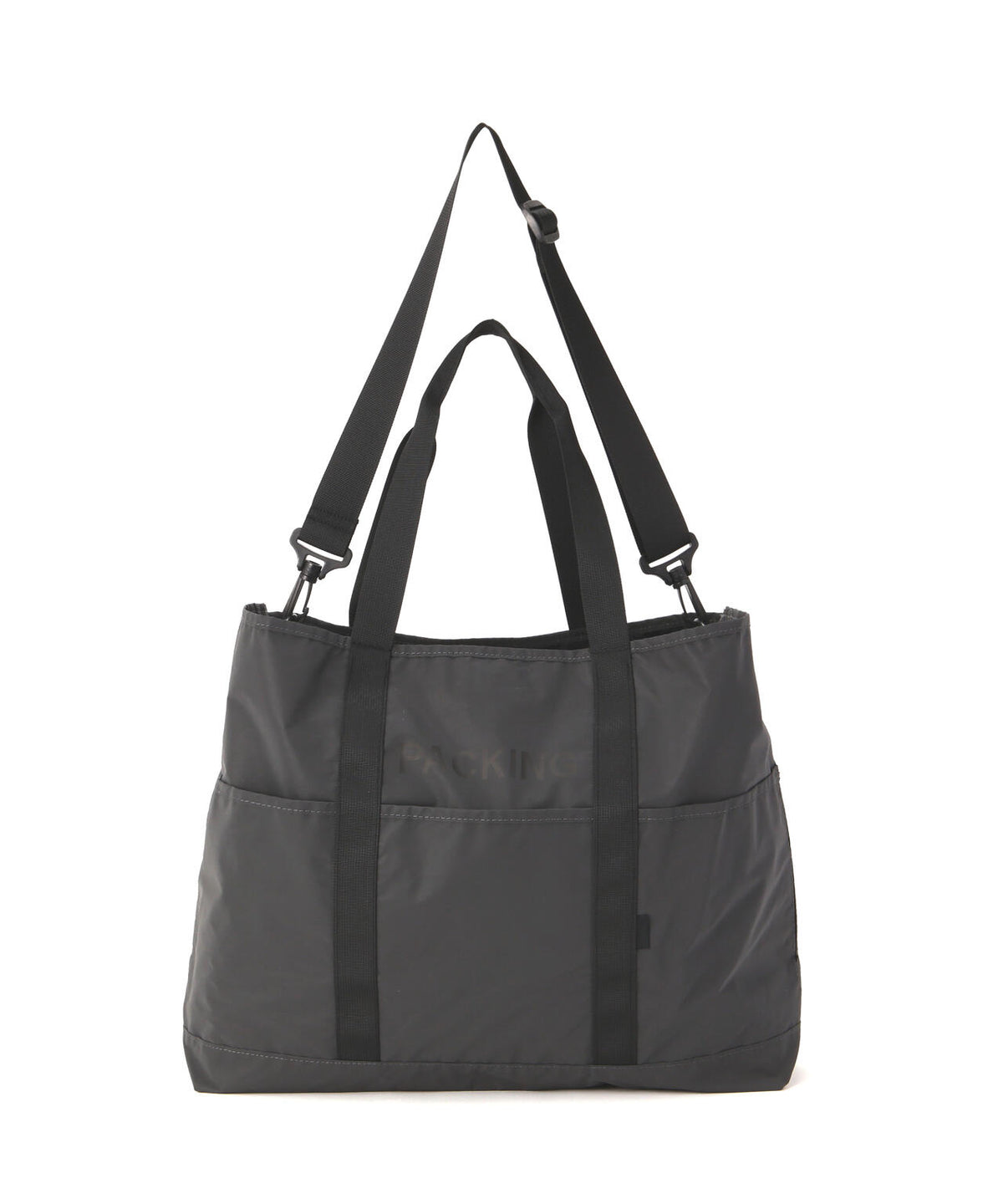 PACKING/パッキング/BLACK REFLECTIVE TOTE/リフレクティブトートバッグ
