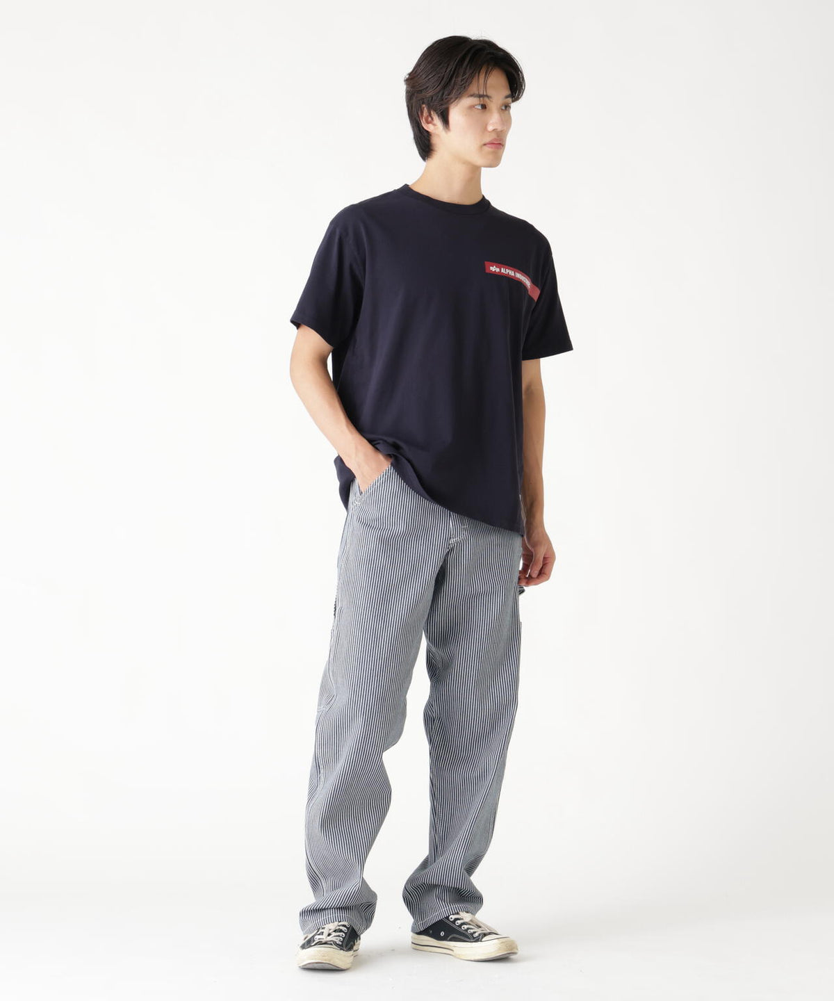 ALPHA RED RIBBON T-SHIRT / アルファ レッド リボン ティーシャツ