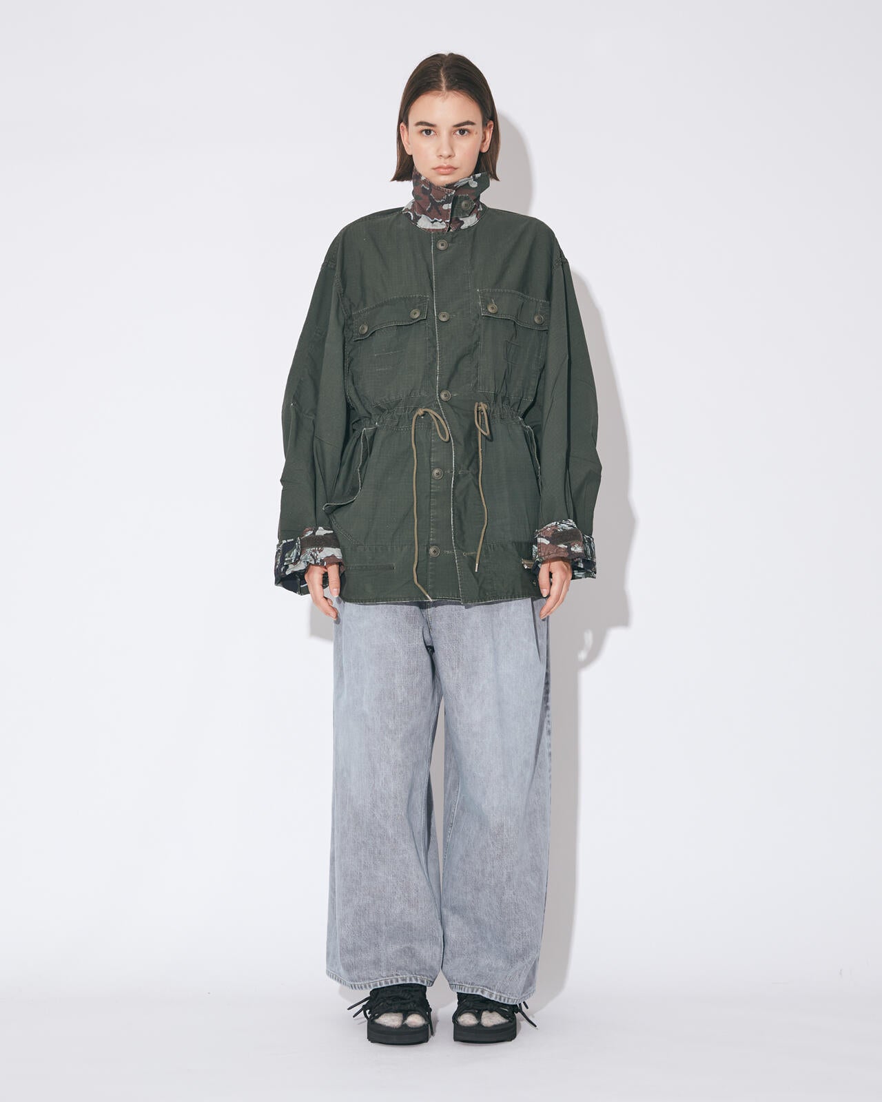 beautiful people × Alpha|double-end camouflage field jacket