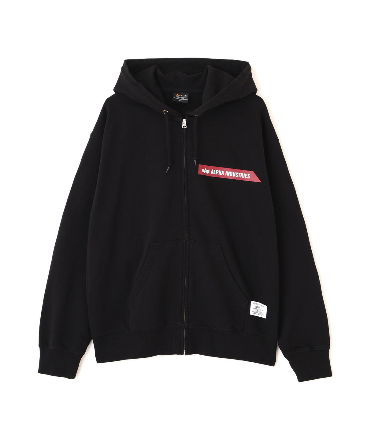 ALPHA RED RIBBON ZIP HOODIE / アルファ レッド リボン ジップ フーディー