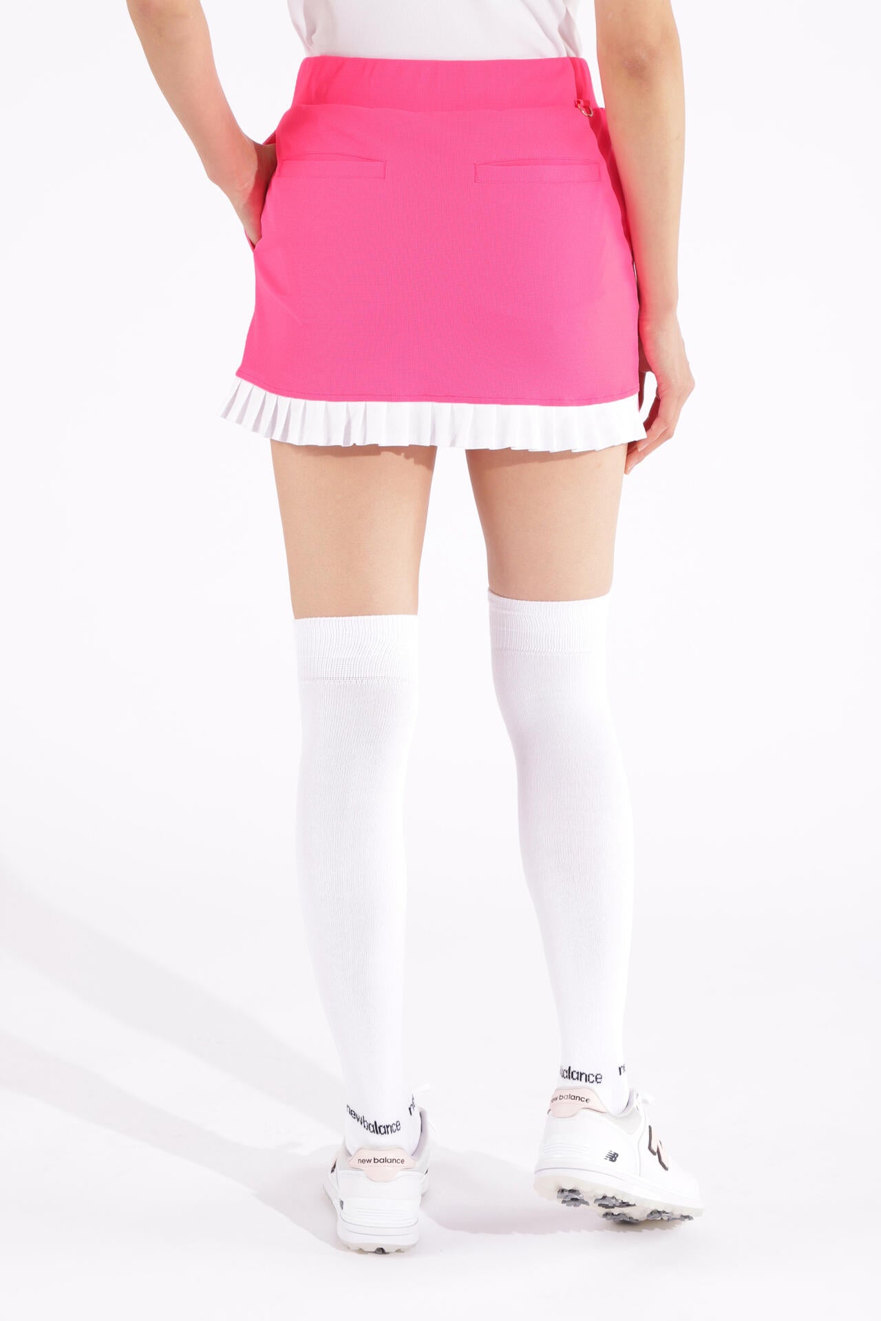 マイクロチェック柄 インナーパンツ付き ジャージー スカート (WOMENS WORLD)