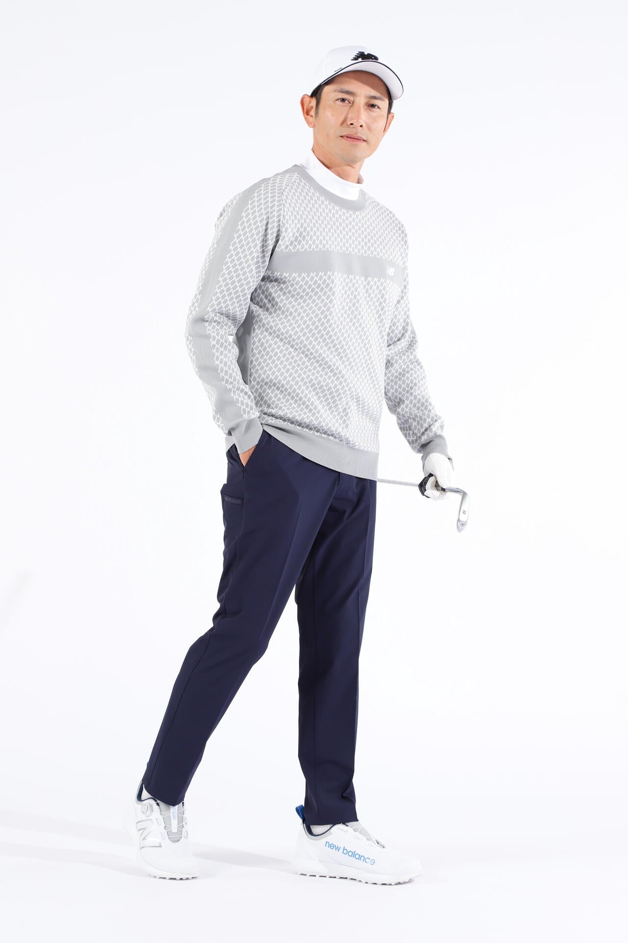 チェックピケ×ワッフルピケ 半袖 モックネック プルオーバー (MENS WORLD)
