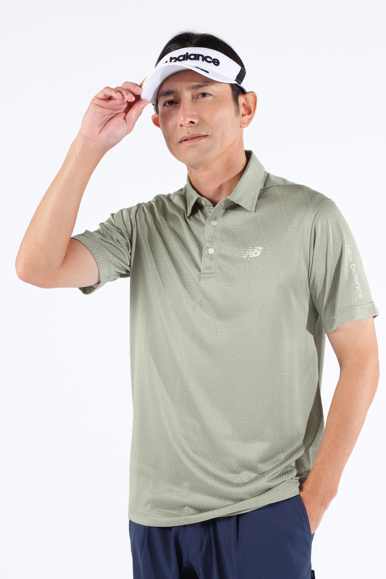 Nヘリンボーン柄 半袖 カラーシャツ (MENS WORLD)