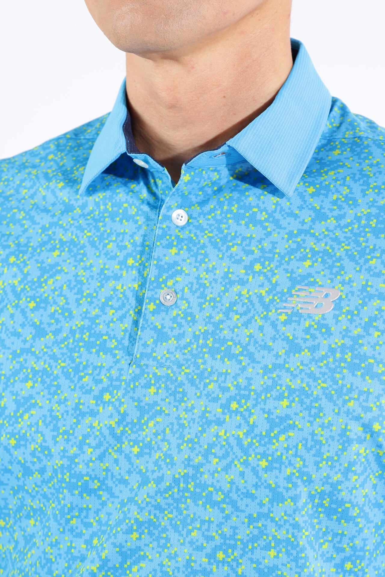 デジタルカモ柄 メッシュ 半袖 カラーシャツ (MENS WORLD)