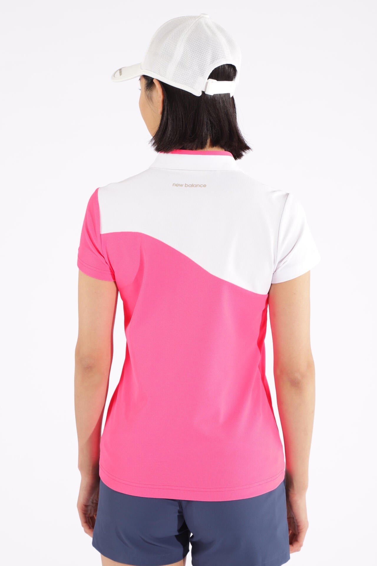 マイクロチェック柄 ハーフジップ カラーシャツ (WOMENS WORLD)