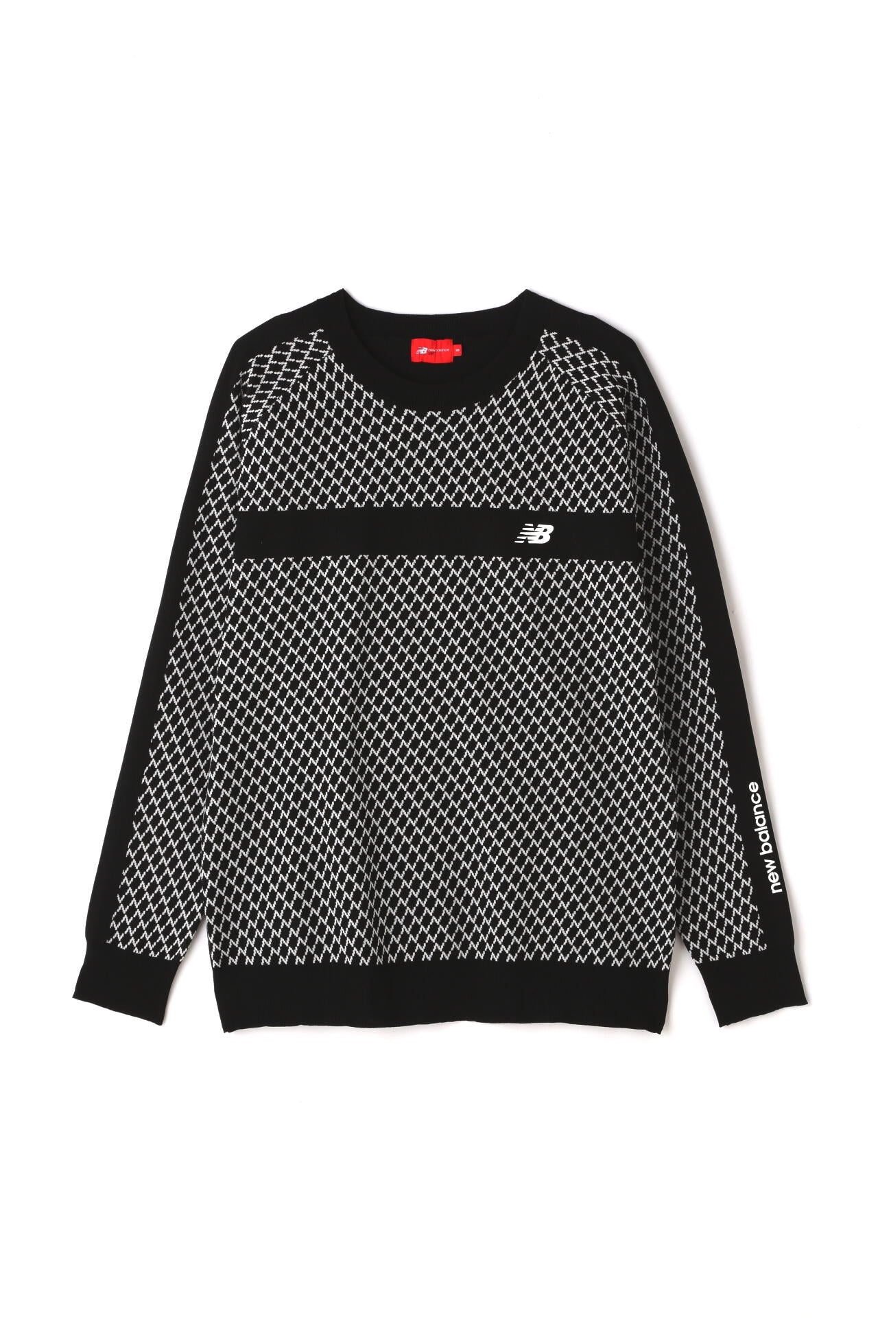 Nチェック柄 クルーネック ニット プルオーバー (MENS WORLD)