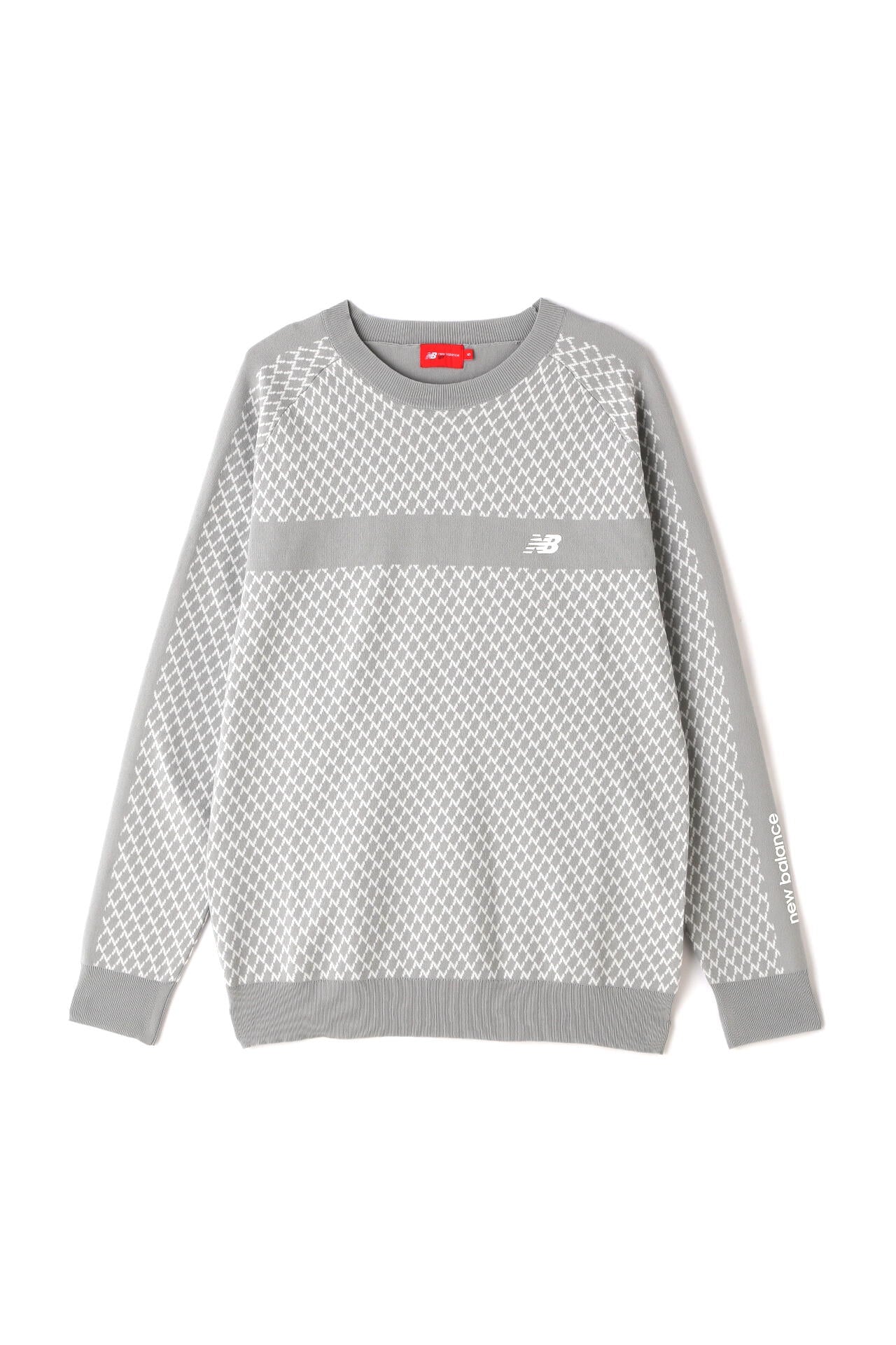 Nチェック柄 クルーネック ニット プルオーバー (MENS WORLD)