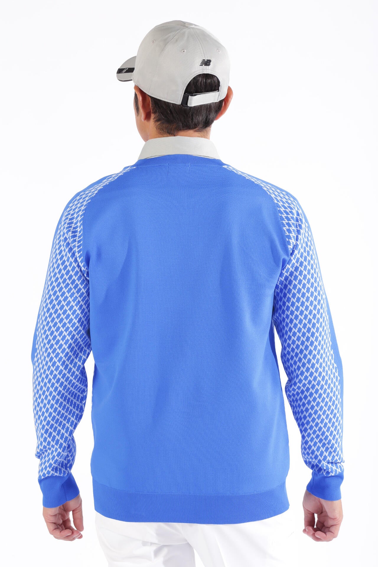 Nチェック柄 クルーネック ニット プルオーバー (MENS WORLD)