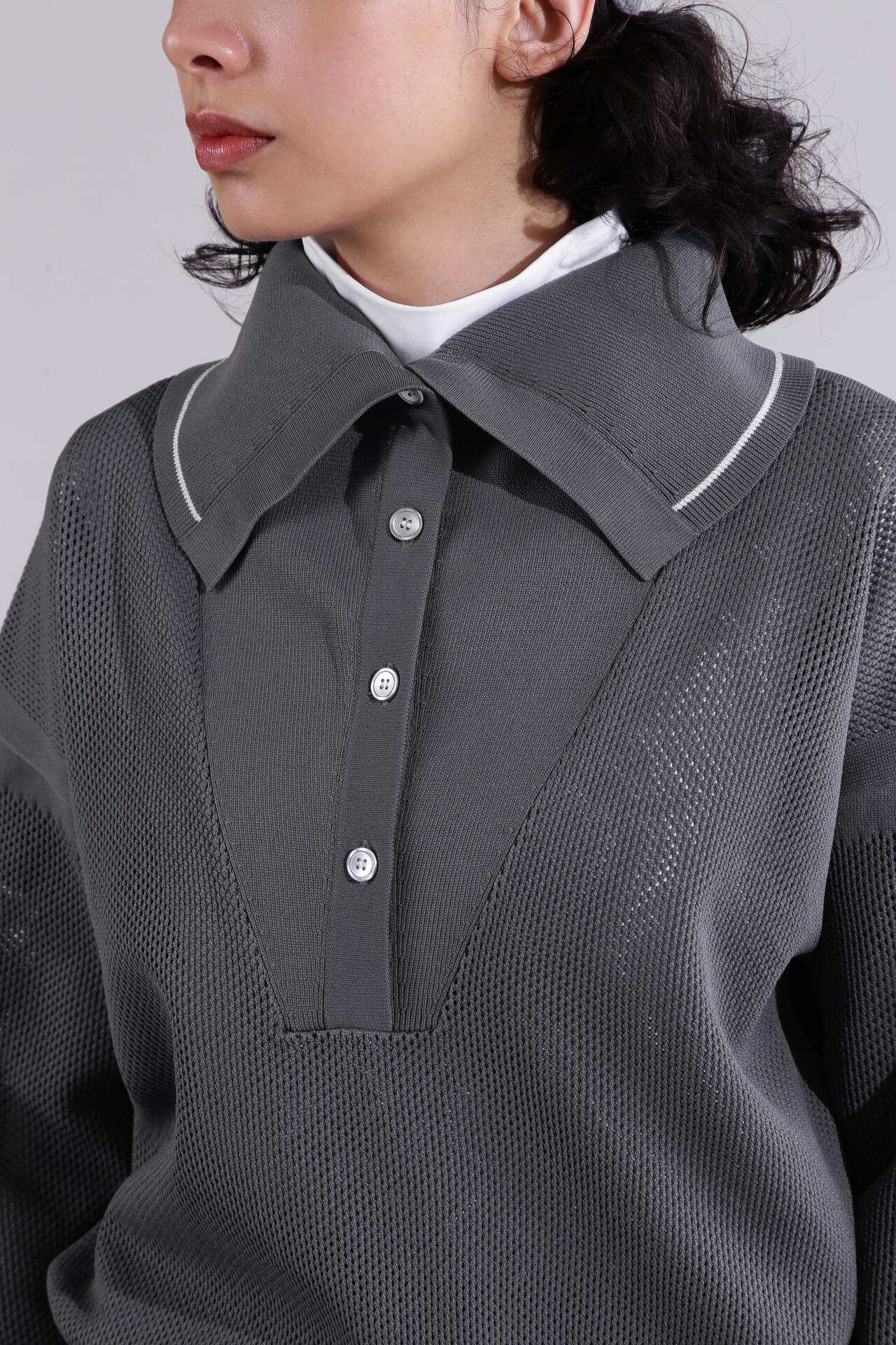 【直営店舗限定】オープンカラー ニット プルオーバー (WOMENS)