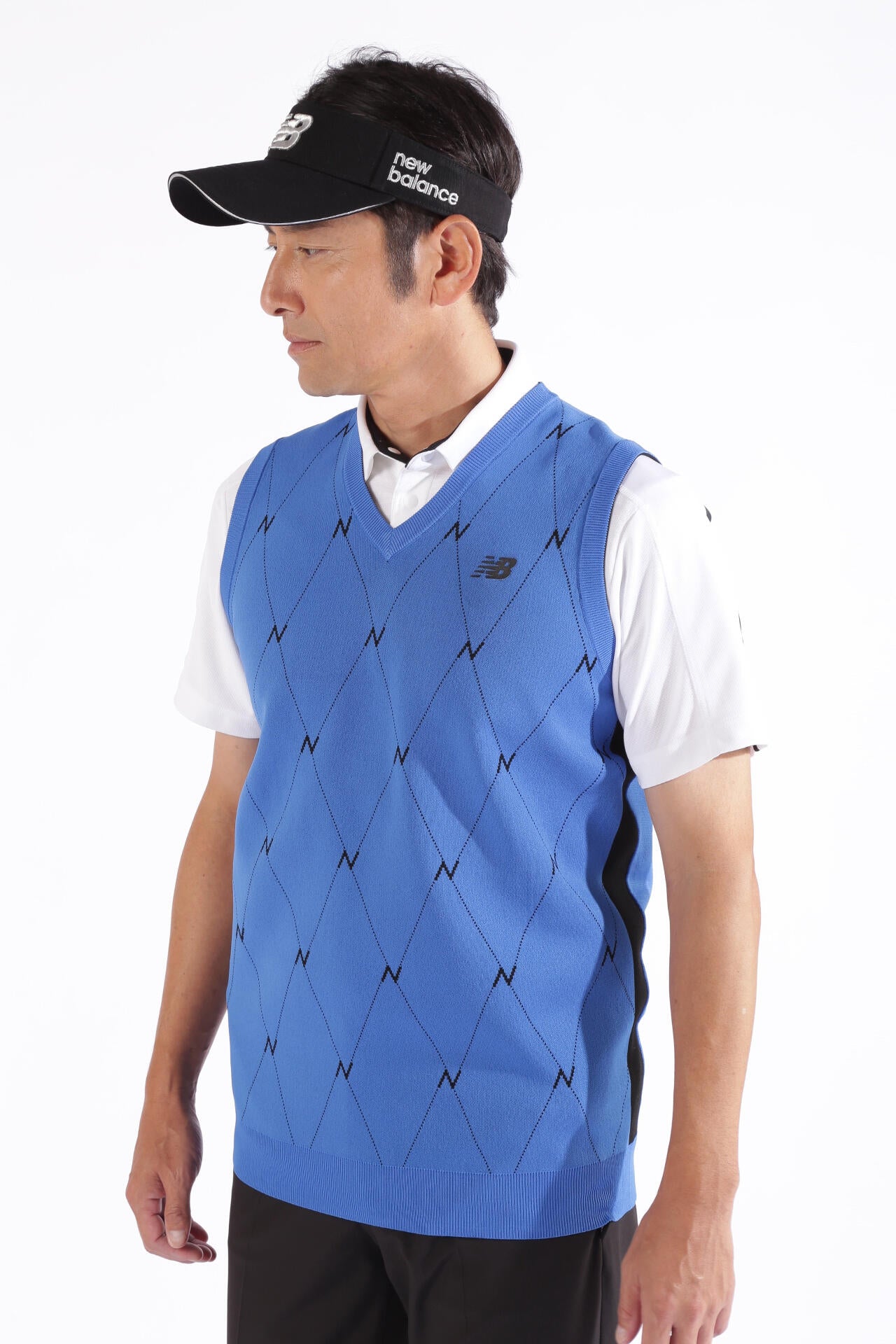 Nアーガイル柄 Vネック ニット ベスト (MENS WORLD)