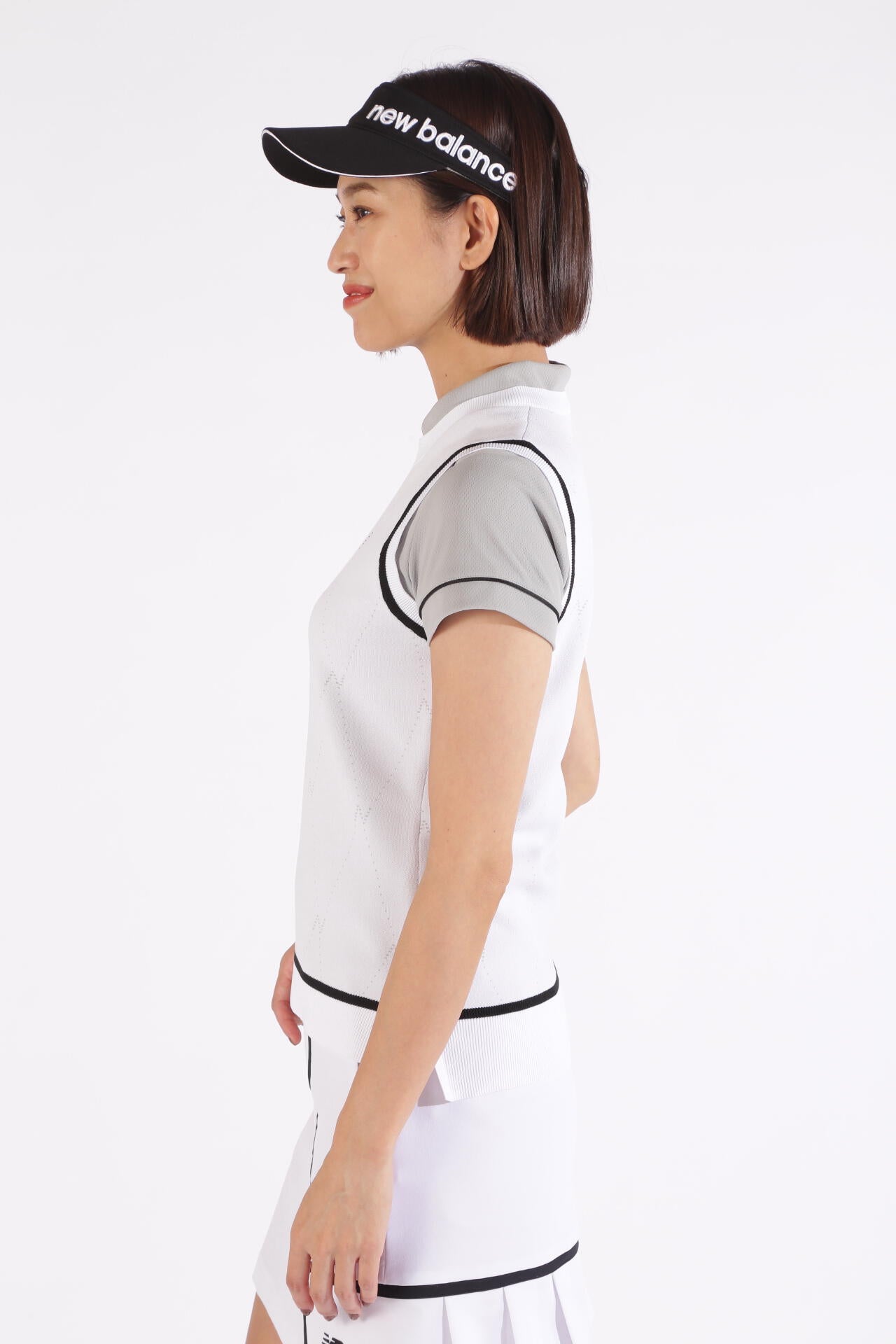 Nアーガイル クルーネック ニット ベスト (WOMENS WORLD)