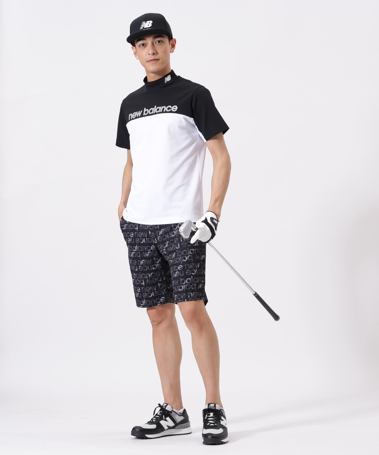 ボーダーロゴ総柄 ショートパンツ (MENS)