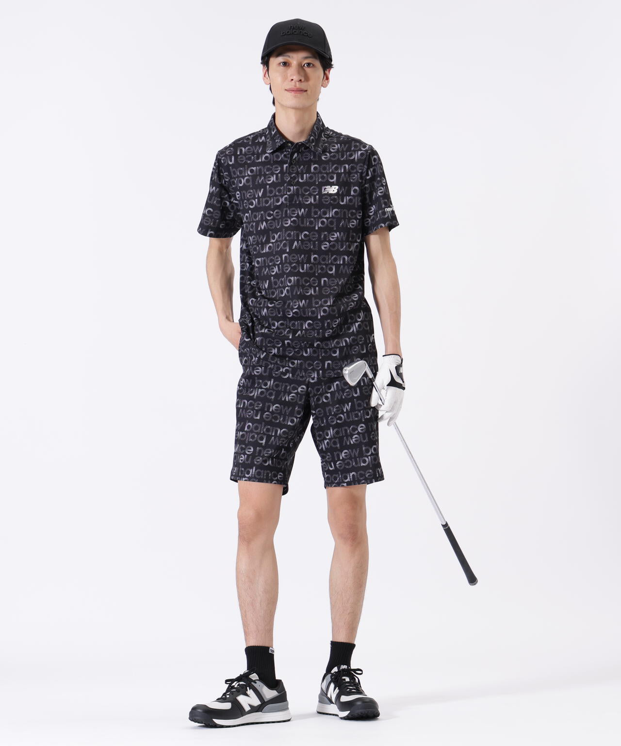 ボーダーロゴ総柄 ショートパンツ (MENS)
