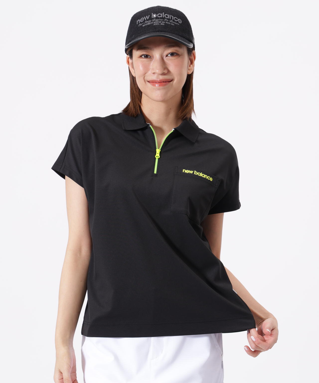 ハーフジップ ビッグ ポロシャツ (WOMENS)