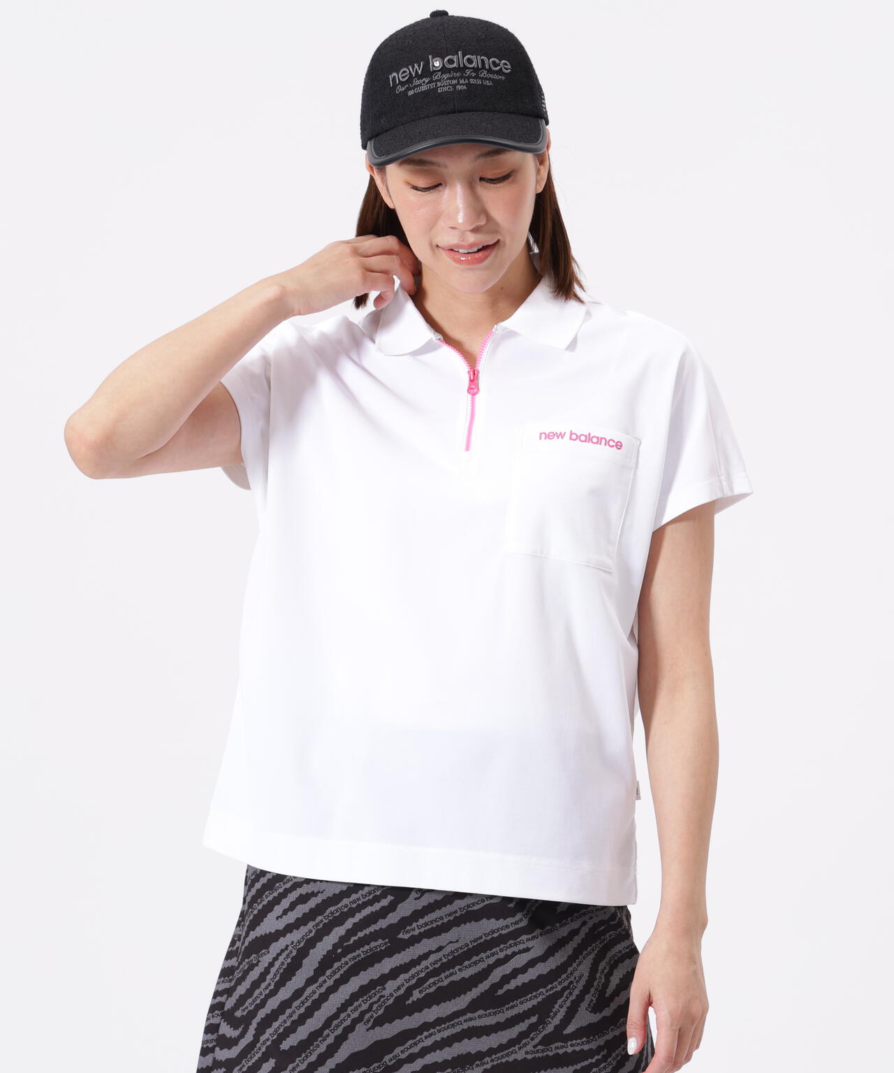 ハーフジップ ビッグ ポロシャツ (WOMENS)