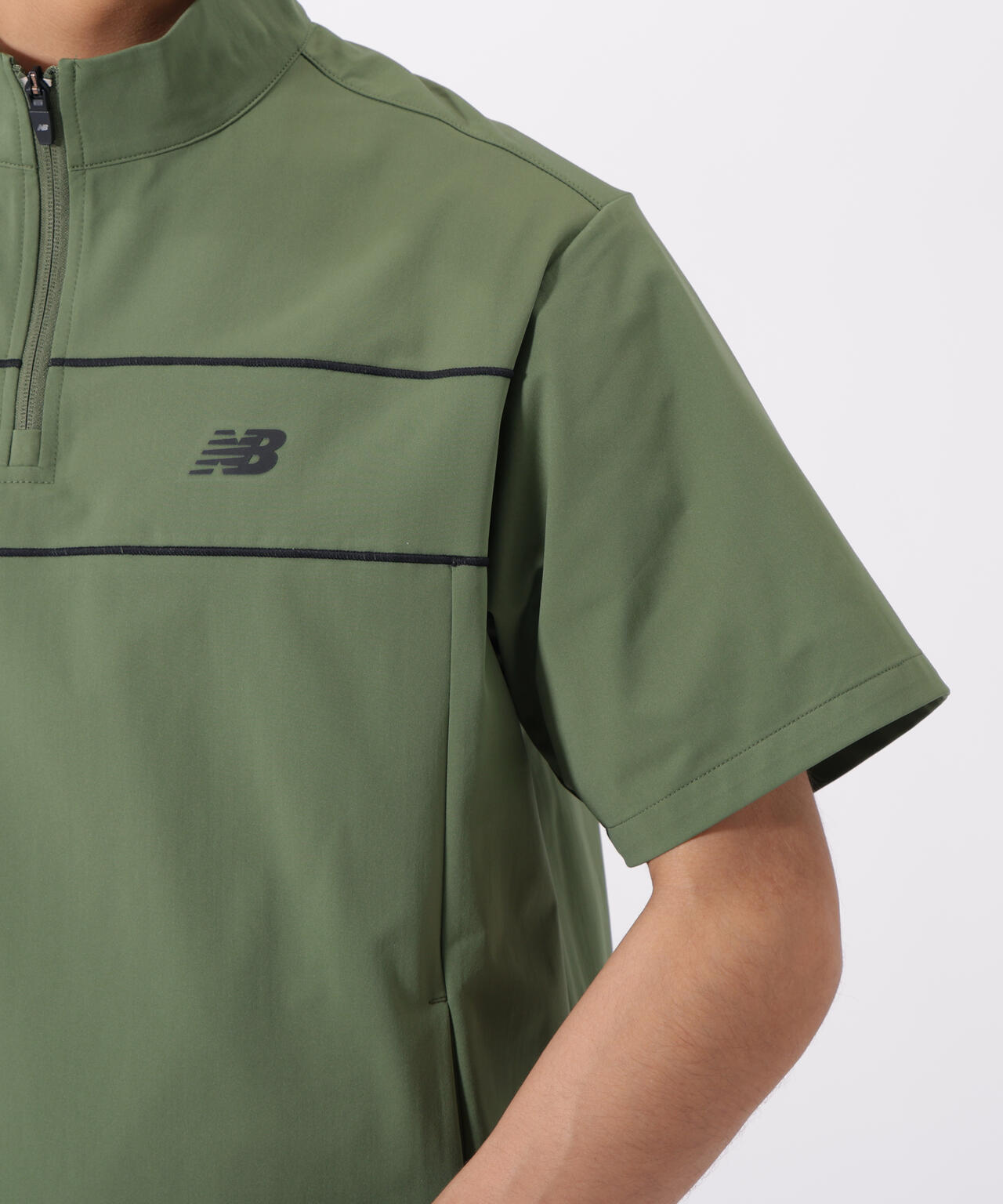 ハーフスリーブ スタンドジップ プルオーバー (MENS)