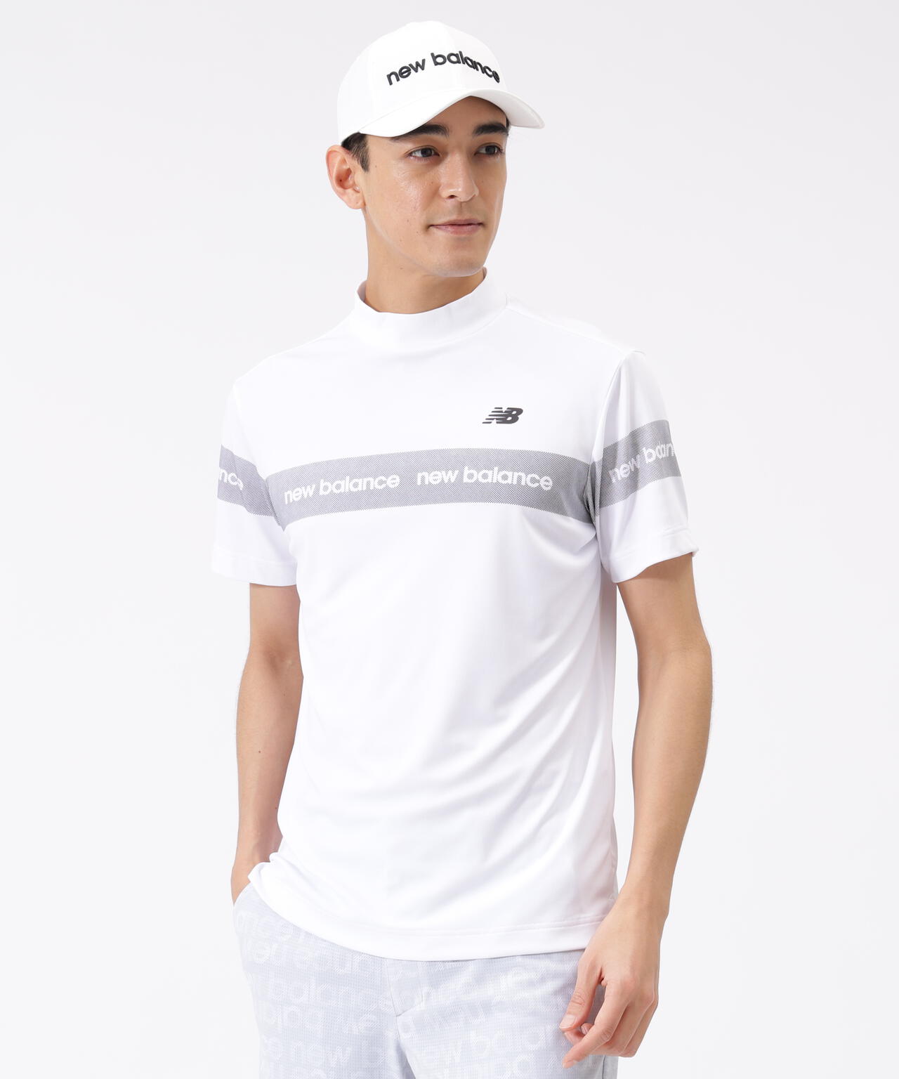 接触冷感 半袖 モックネック プルオーバー (MENS)