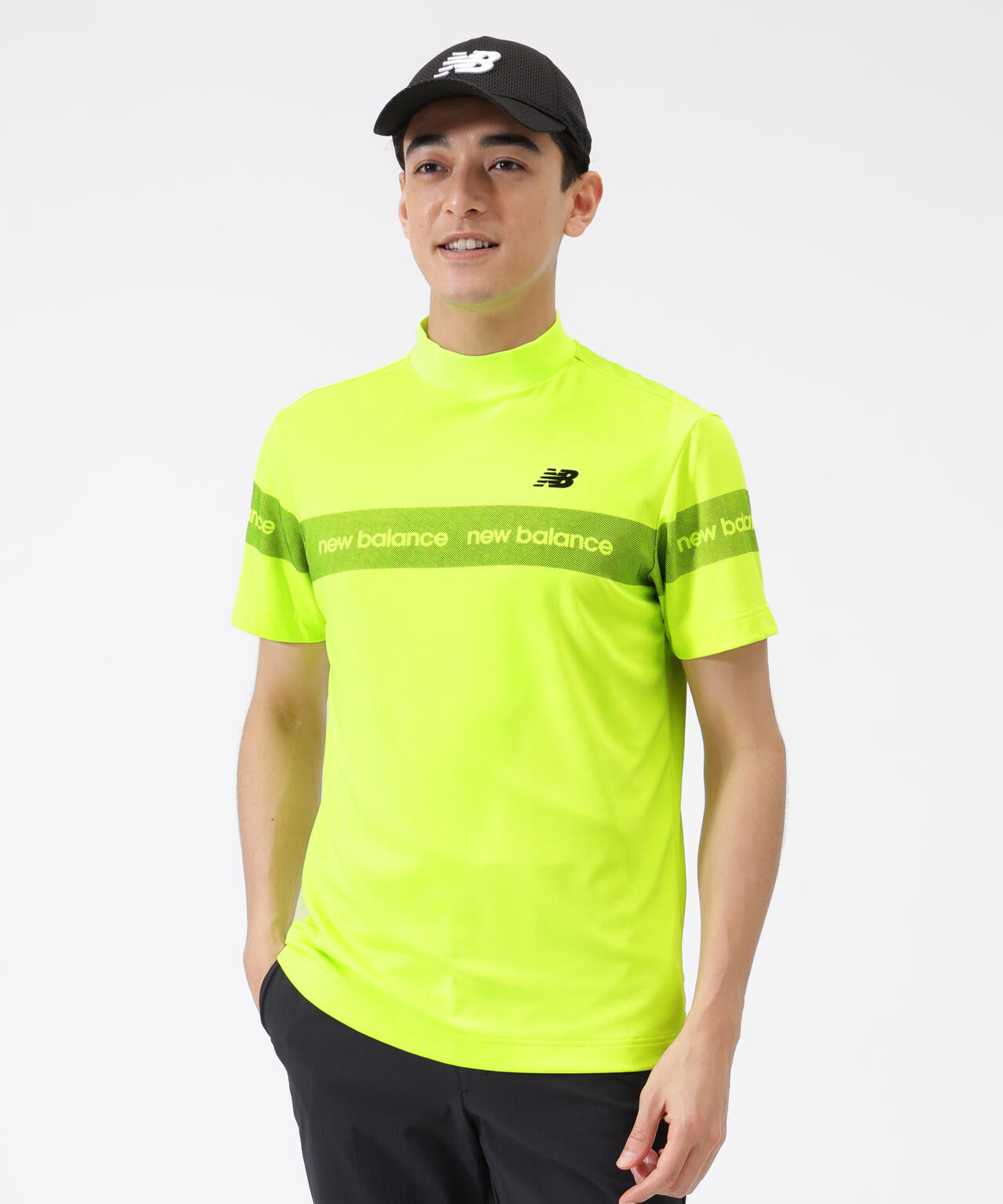 接触冷感 半袖 モックネック プルオーバー (MENS)