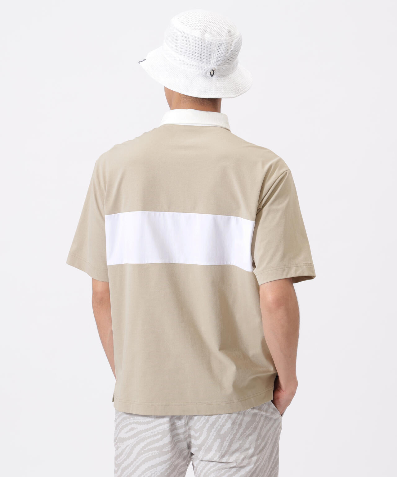 接触冷感 ハーフスリーブ ラガーシャツ (MENS)