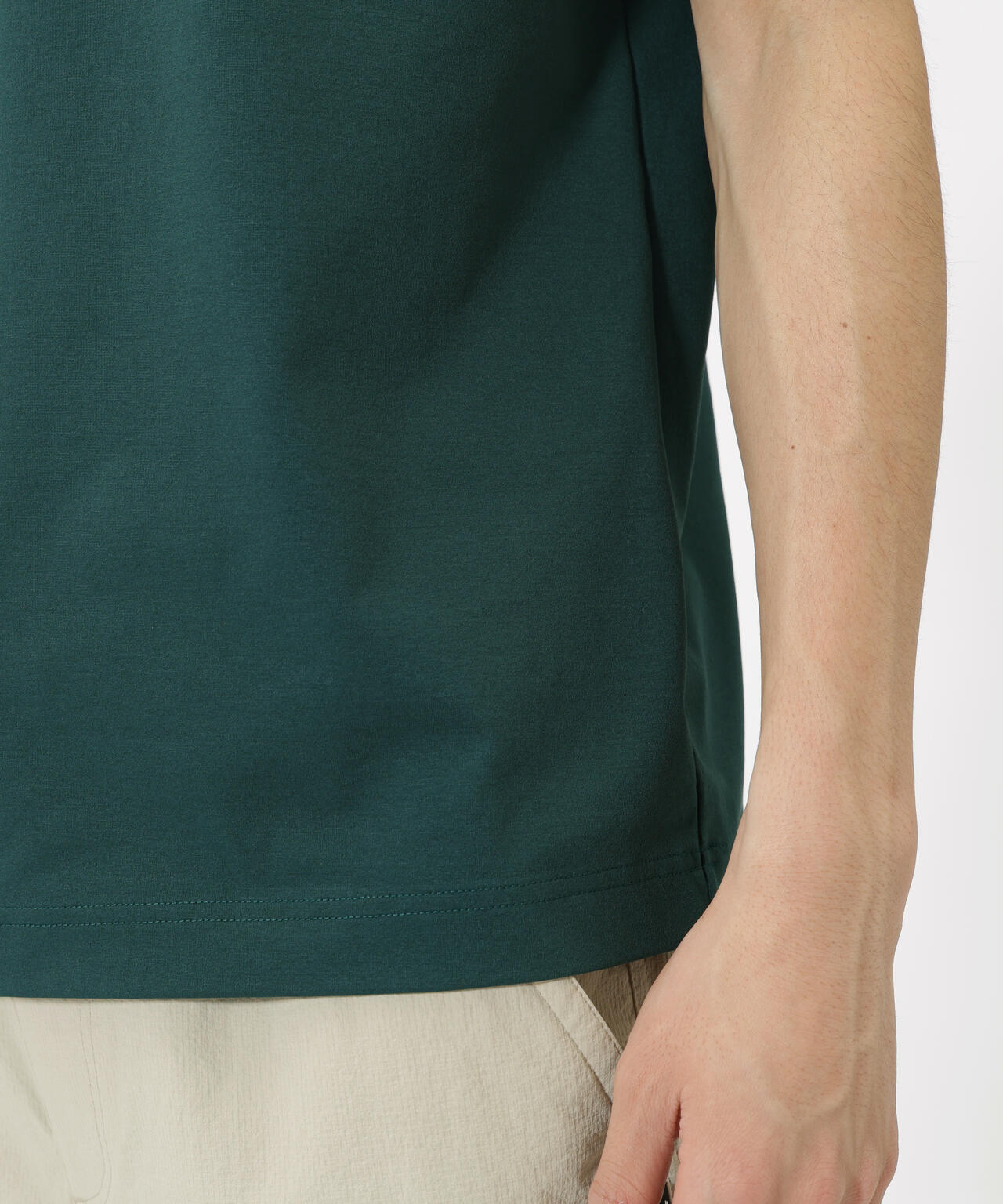 接触冷感 半袖 モックネック プルオーバー (MENS)