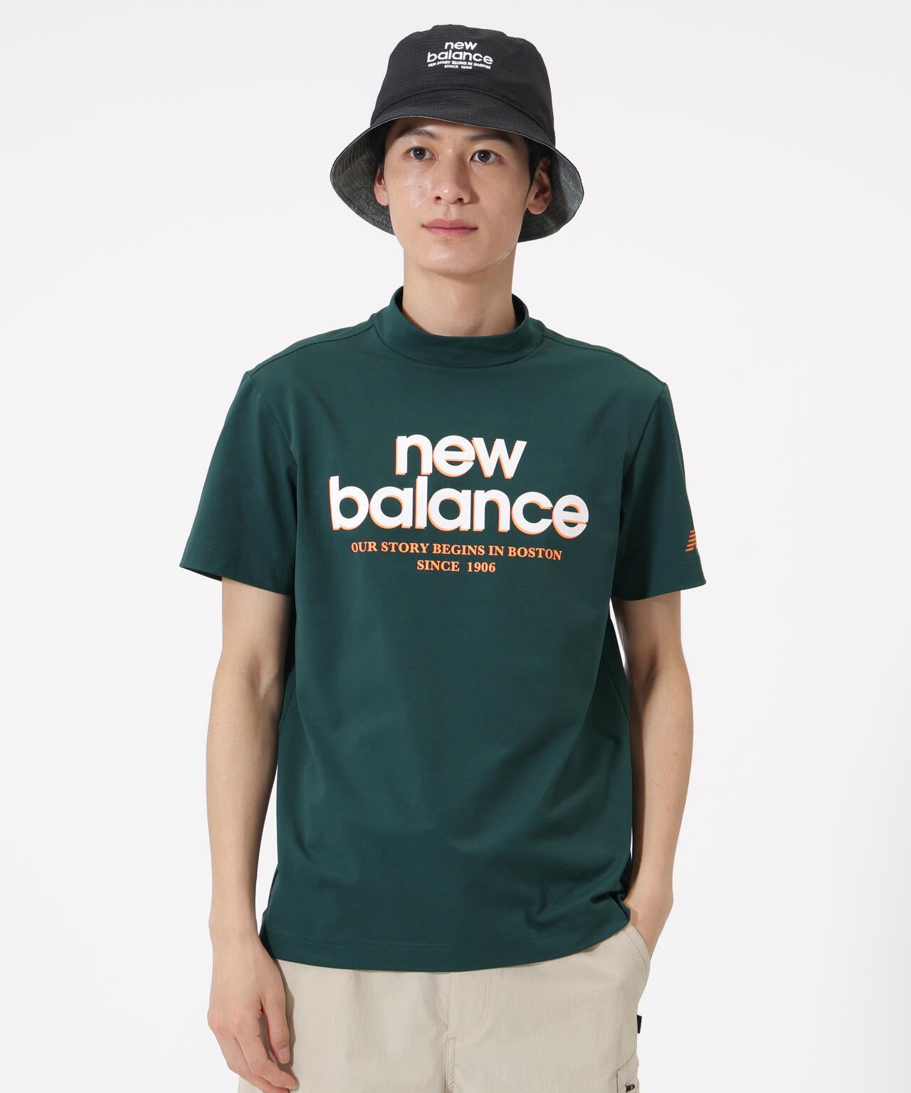 接触冷感 半袖 モックネック プルオーバー (MENS)