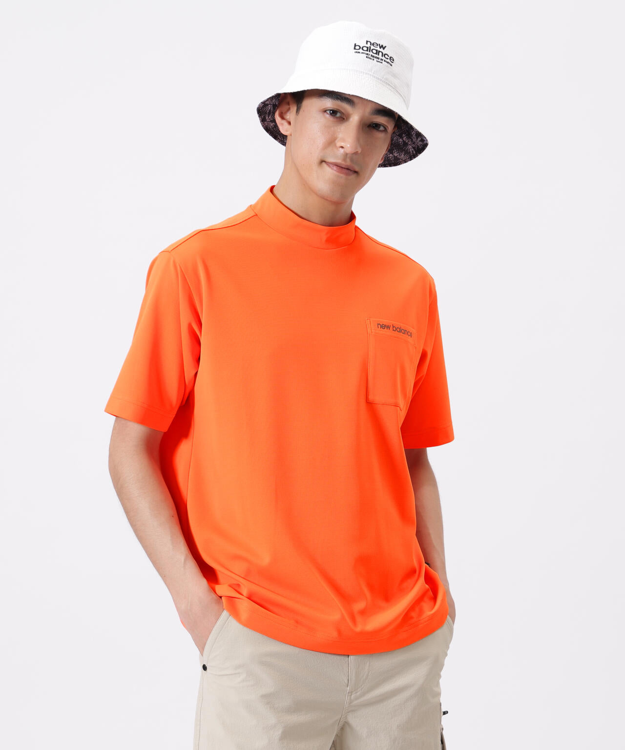 ハーフスリーブ モックネック プルオーバー (MENS)