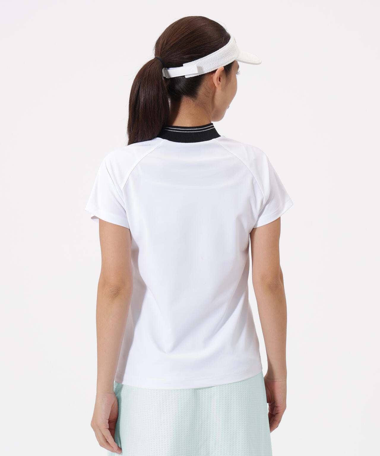UV 防透 速乾 半袖 モックネック プルオーバー (WOMENS)