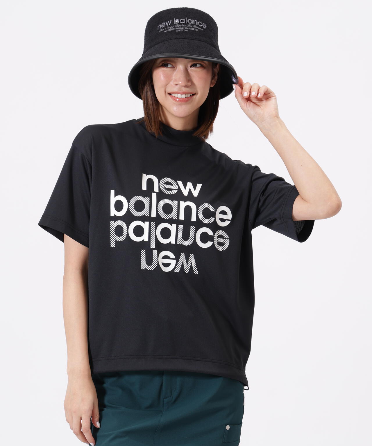 ハーフスリーブ モックネック プルオーバー (WOMENS)
