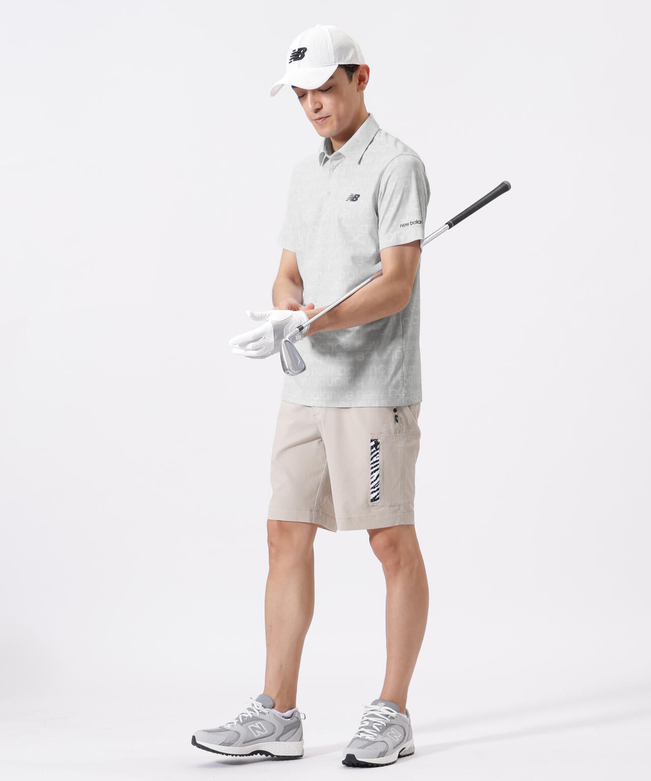 グラデーションボーダーロゴ柄 半袖 カラーシャツ (MENS)