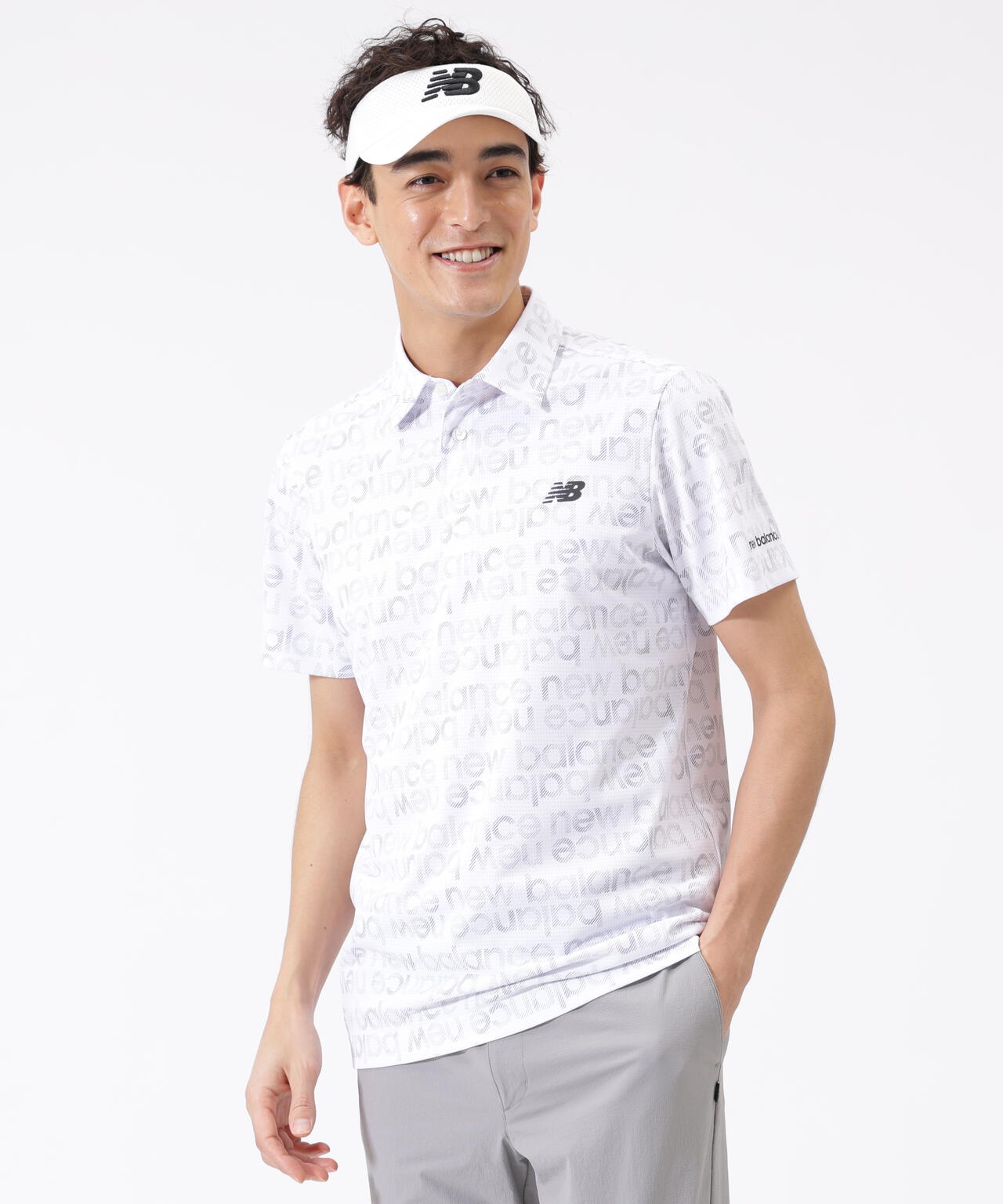 グラデーションボーダーロゴ柄 半袖 カラーシャツ (MENS)
