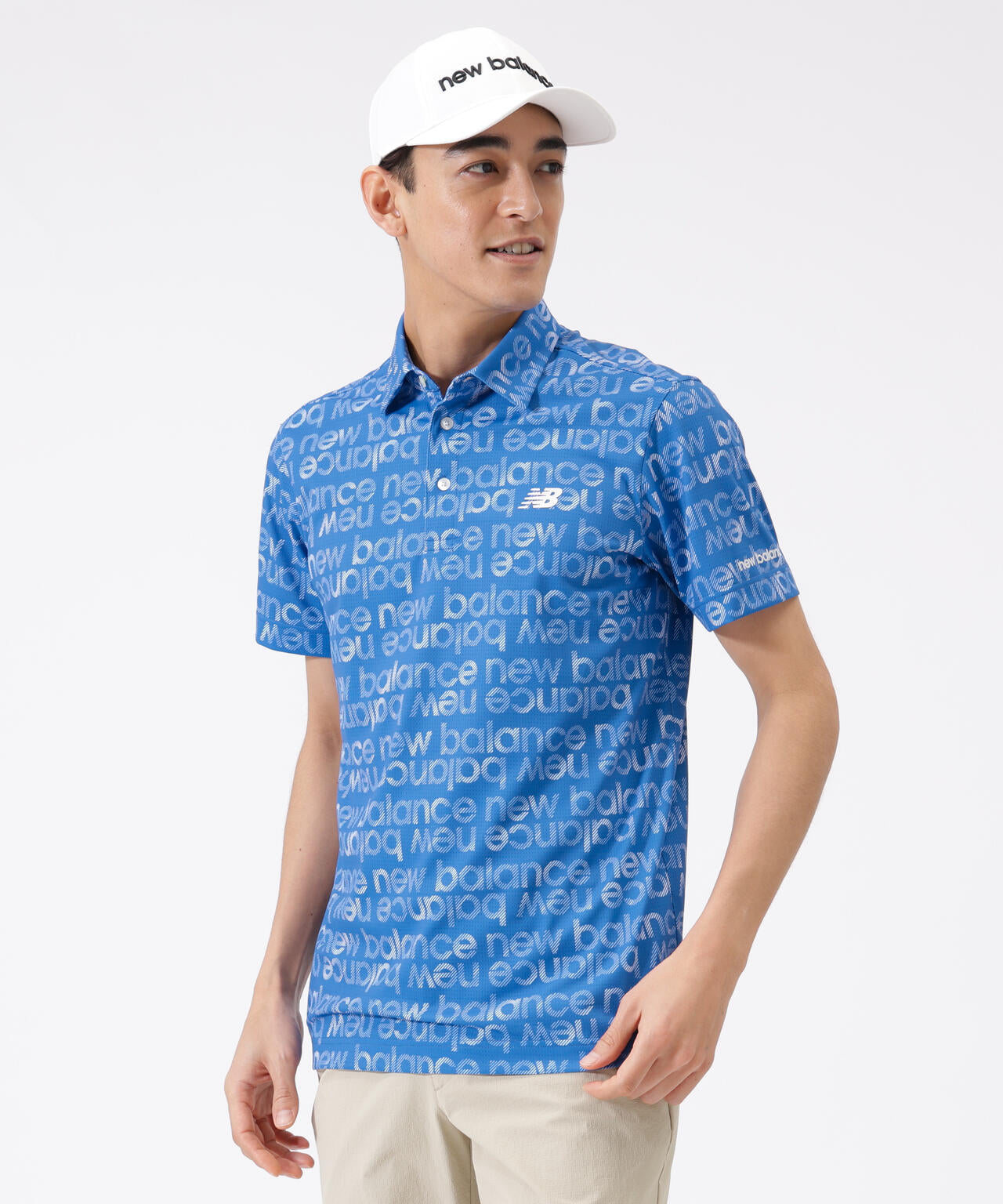 グラデーションボーダーロゴ柄 半袖 カラーシャツ (MENS)