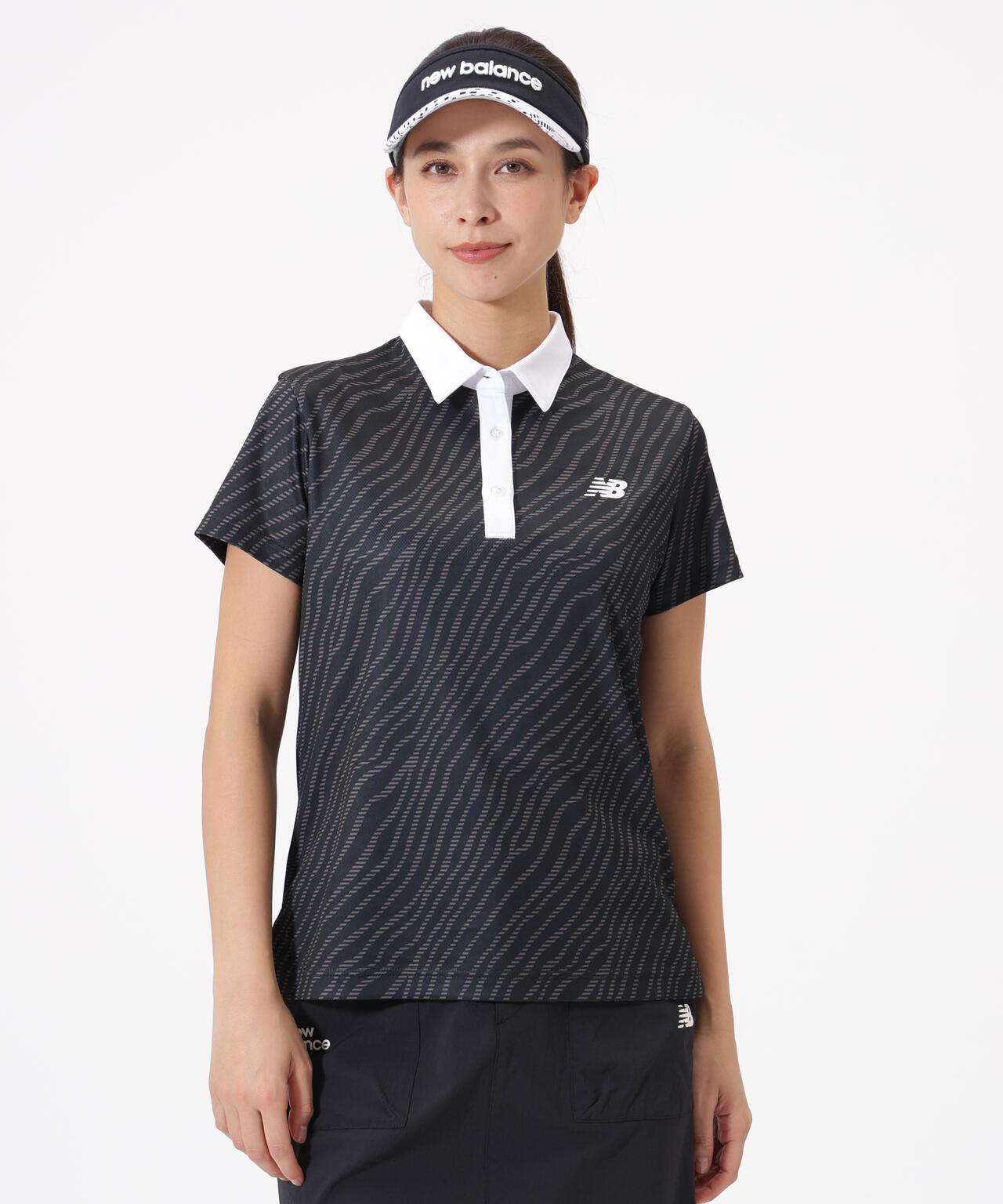 ストライプゼブラ柄 半袖 カラーシャツ (WOMENS)