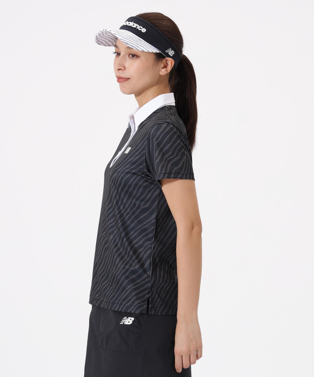 ストライプゼブラ柄 半袖 カラーシャツ (WOMENS)
