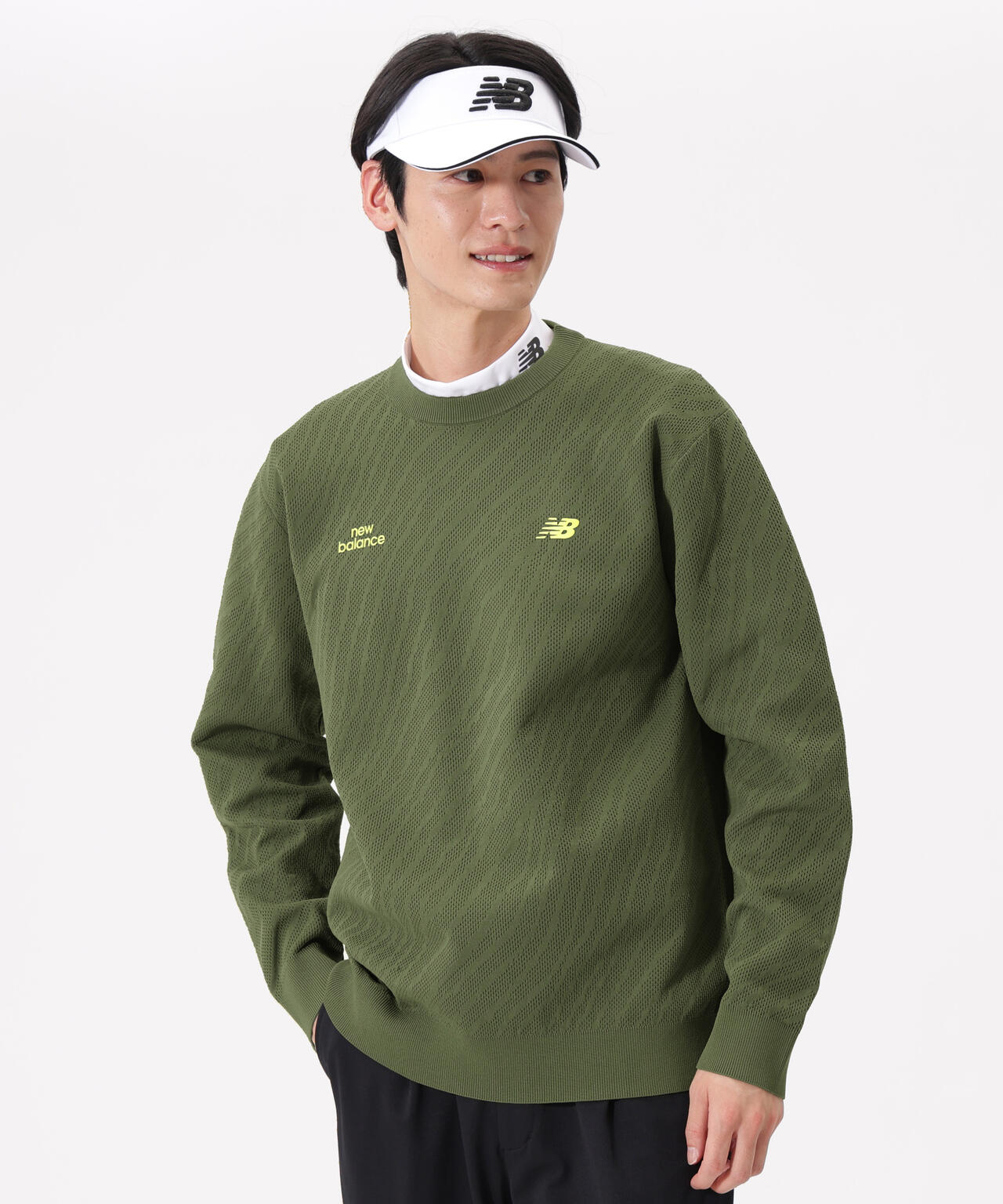 トーナルゼブラ柄 メッシュ ニット プルオーバー (MENS)