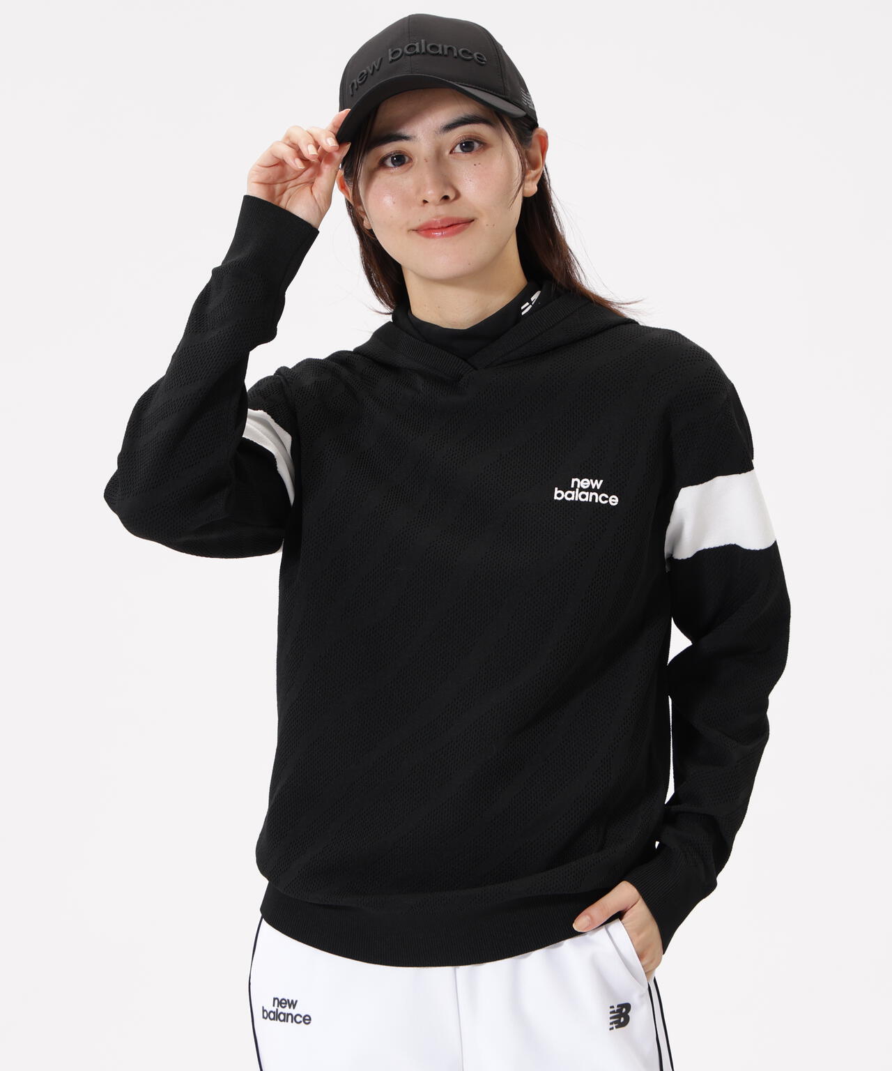 ゼブラ柄 ニット プルオーバー フーディー (WOMENS)
