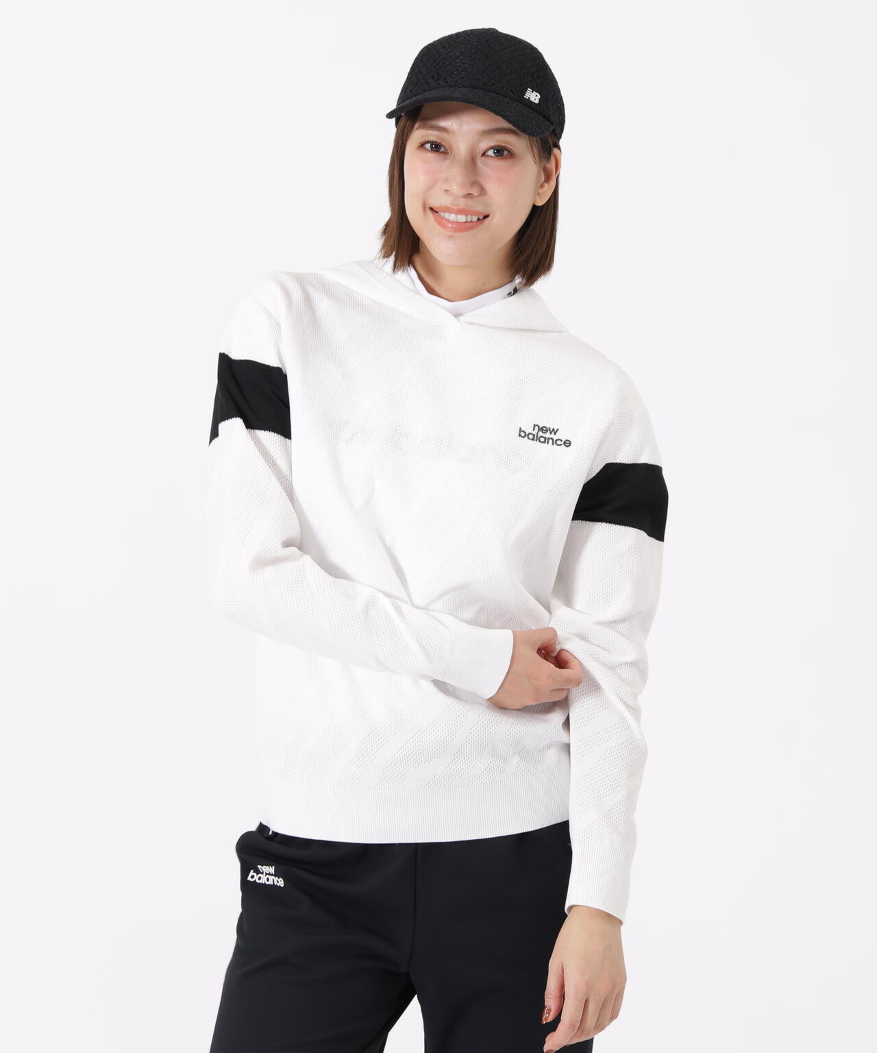 ゼブラ柄 ニット プルオーバー フーディー (WOMENS)