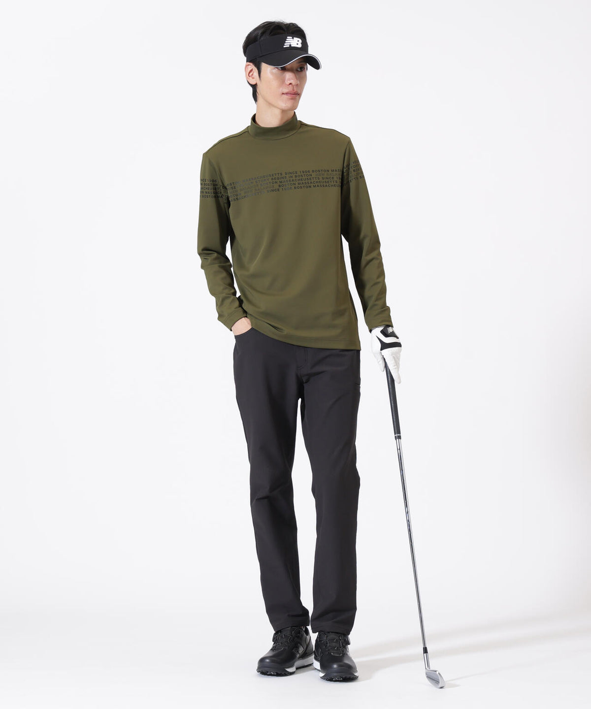光吸収発熱 長袖 モックネック プルオーバー (MENS)