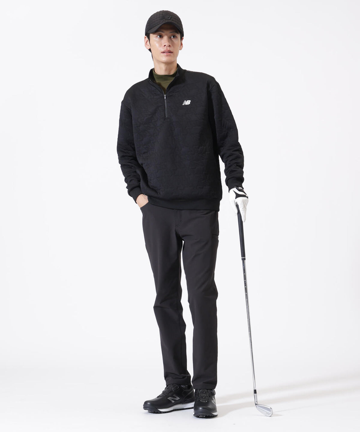 光吸収発熱 長袖 モックネック プルオーバー (MENS)