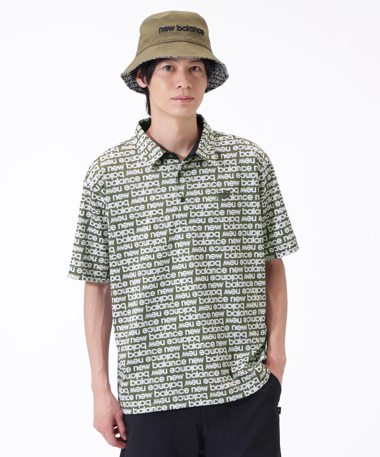 超速乾 総柄 ハーフスリーブ カラーシャツ (MENS)