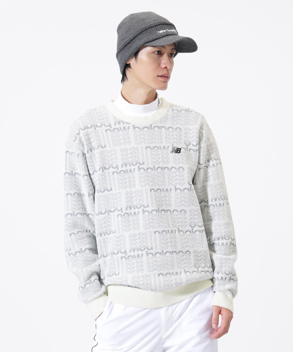 総柄 クルーネック ニット プルオーバー (MENS)